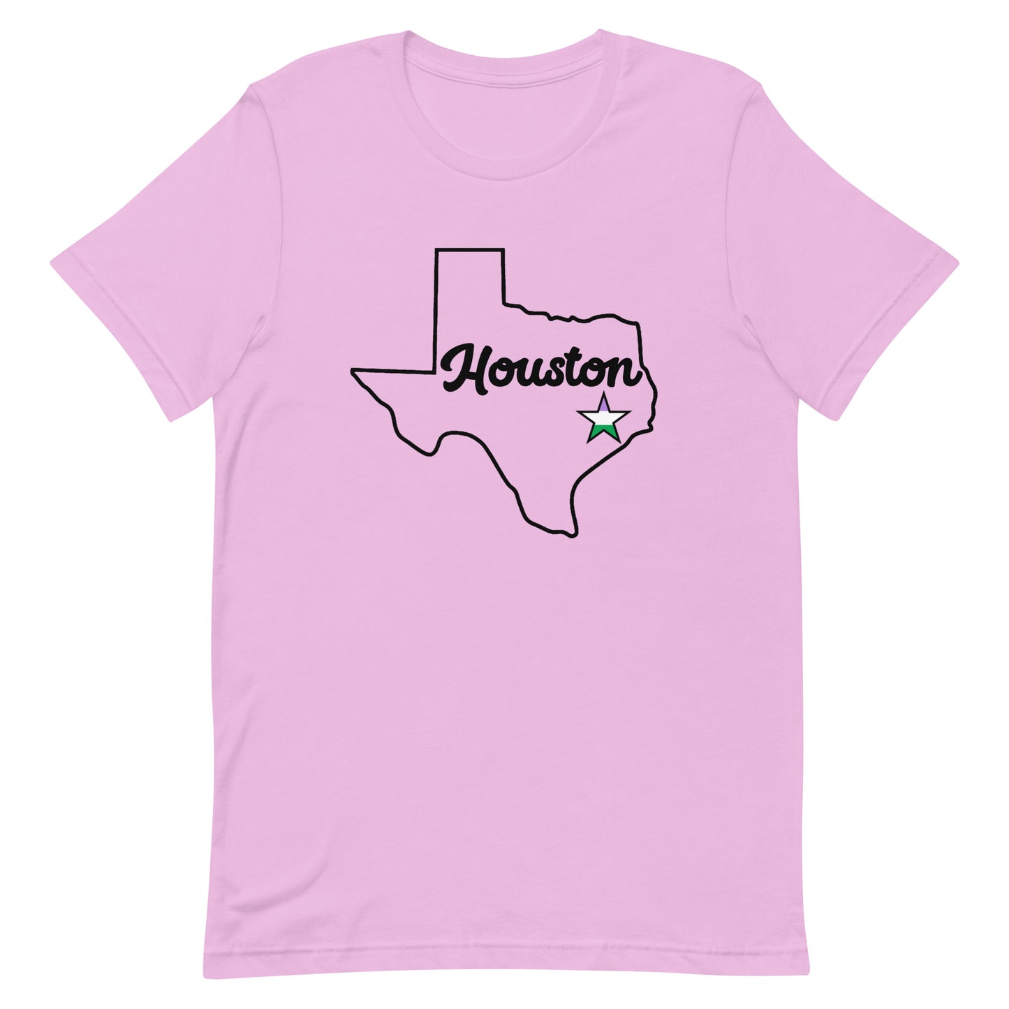 Houston Texas Genderqueer Star Tee Lilac Genderqueer unisex-staple-t-shirt-lilac-front-63b9e57a6e338