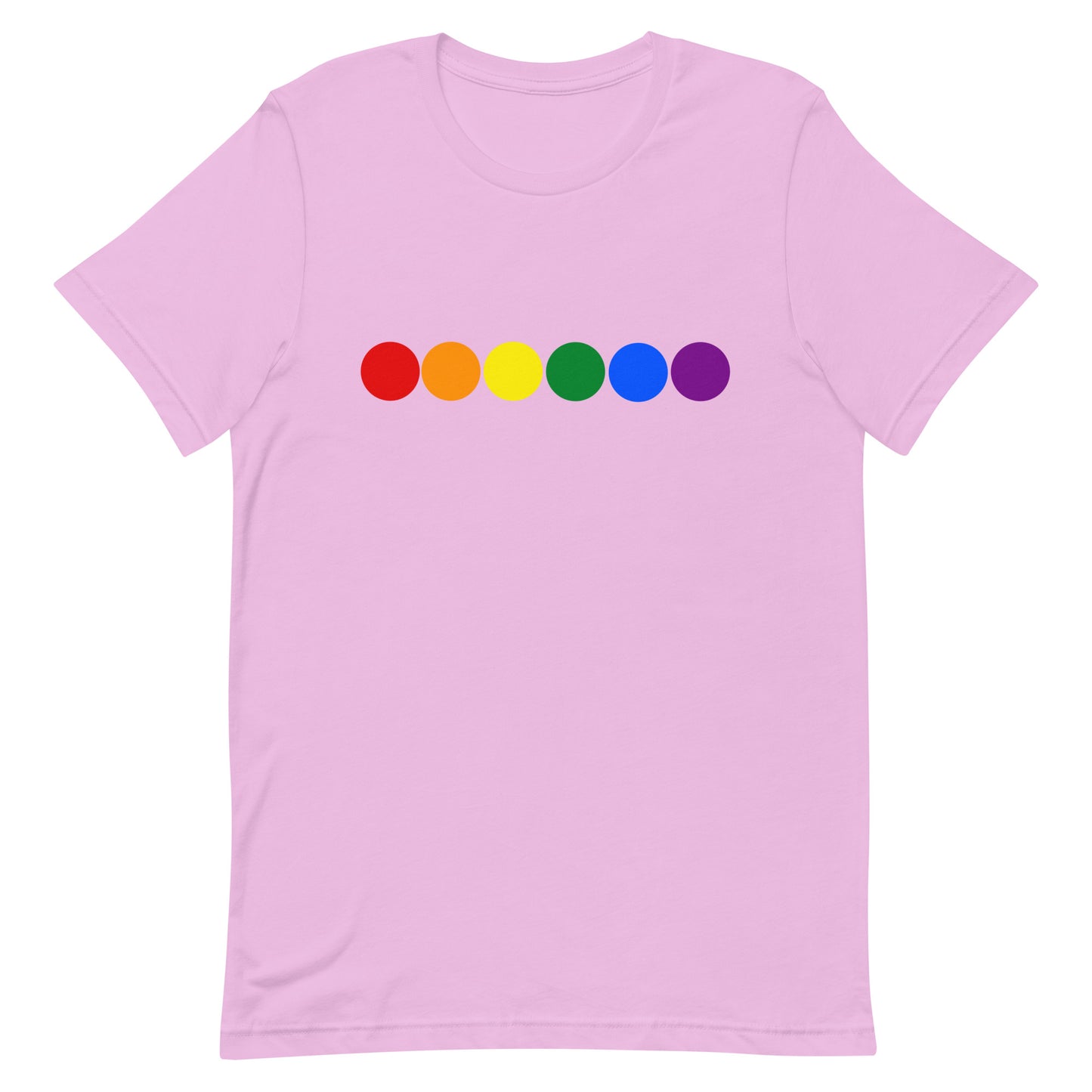 LGBTQ Pride T-Shirt - Rainbow Circles Lilac Pride unisex-staple-t-shirt-lilac-front-63b9fb0d3ba48