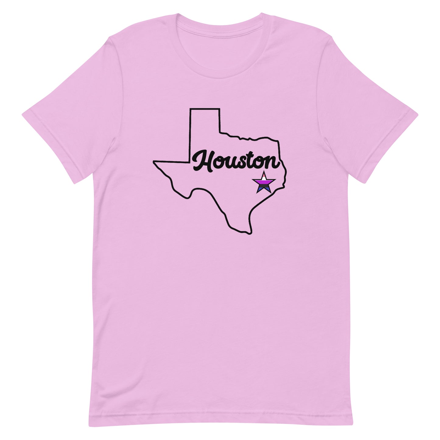 Houston Texas Genderfluid Star Tee Lilac Genderfluid unisex-staple-t-shirt-lilac-front-63ba0f34647ca