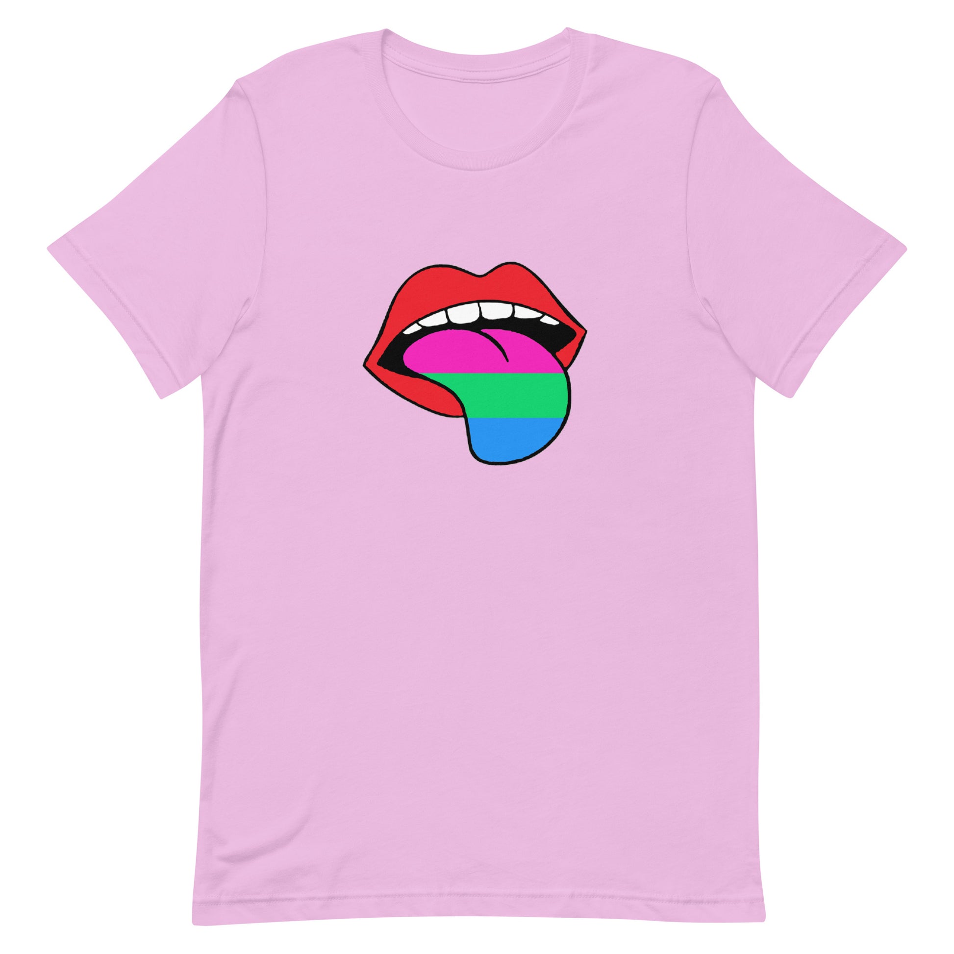 Polysexual Poly Pride T-Shirt - Tongue Lilac Polysexual unisex-staple-t-shirt-lilac-front-63ba1cf4bfaac