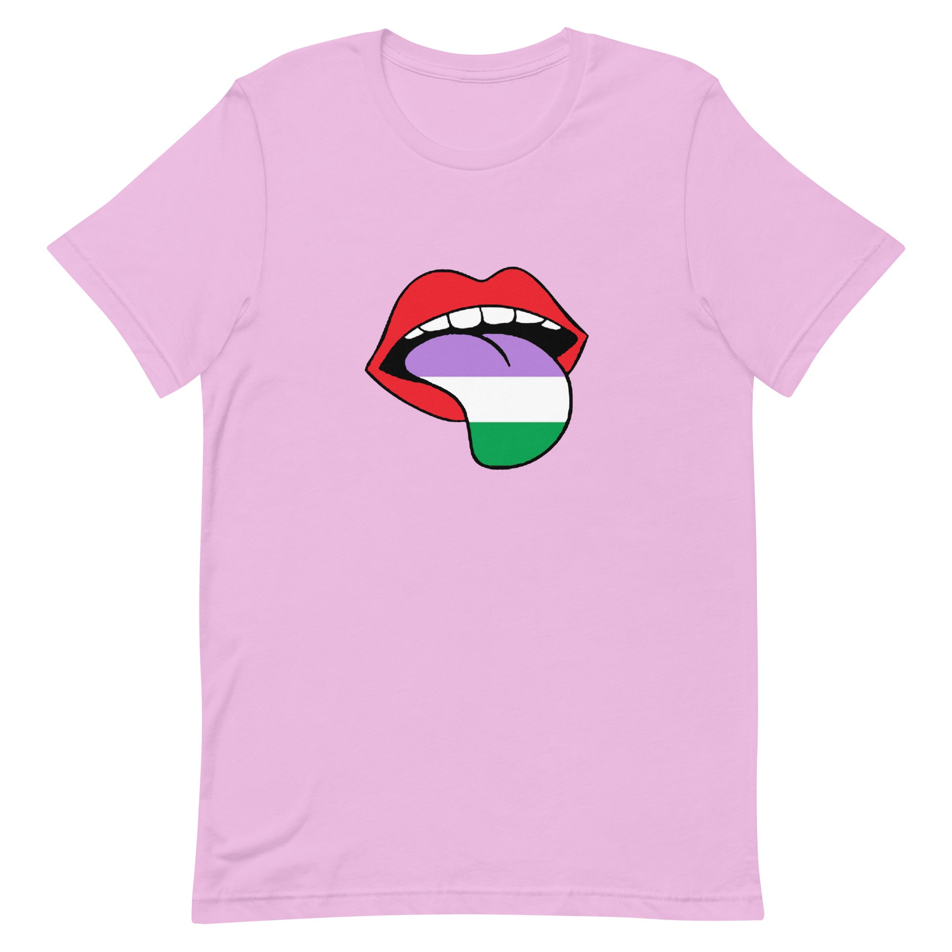 Genderqueer Pride Shirt - Tongue Lilac Genderqueer unisex-staple-t-shirt-lilac-front-63ba1e1ea632d