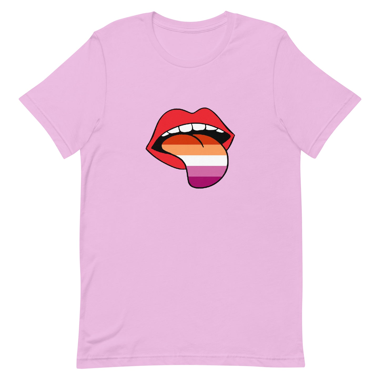 Lesbian Pride T-Shirt - Tongue Lilac Lesbian unisex-staple-t-shirt-lilac-front-63ba2093b371e