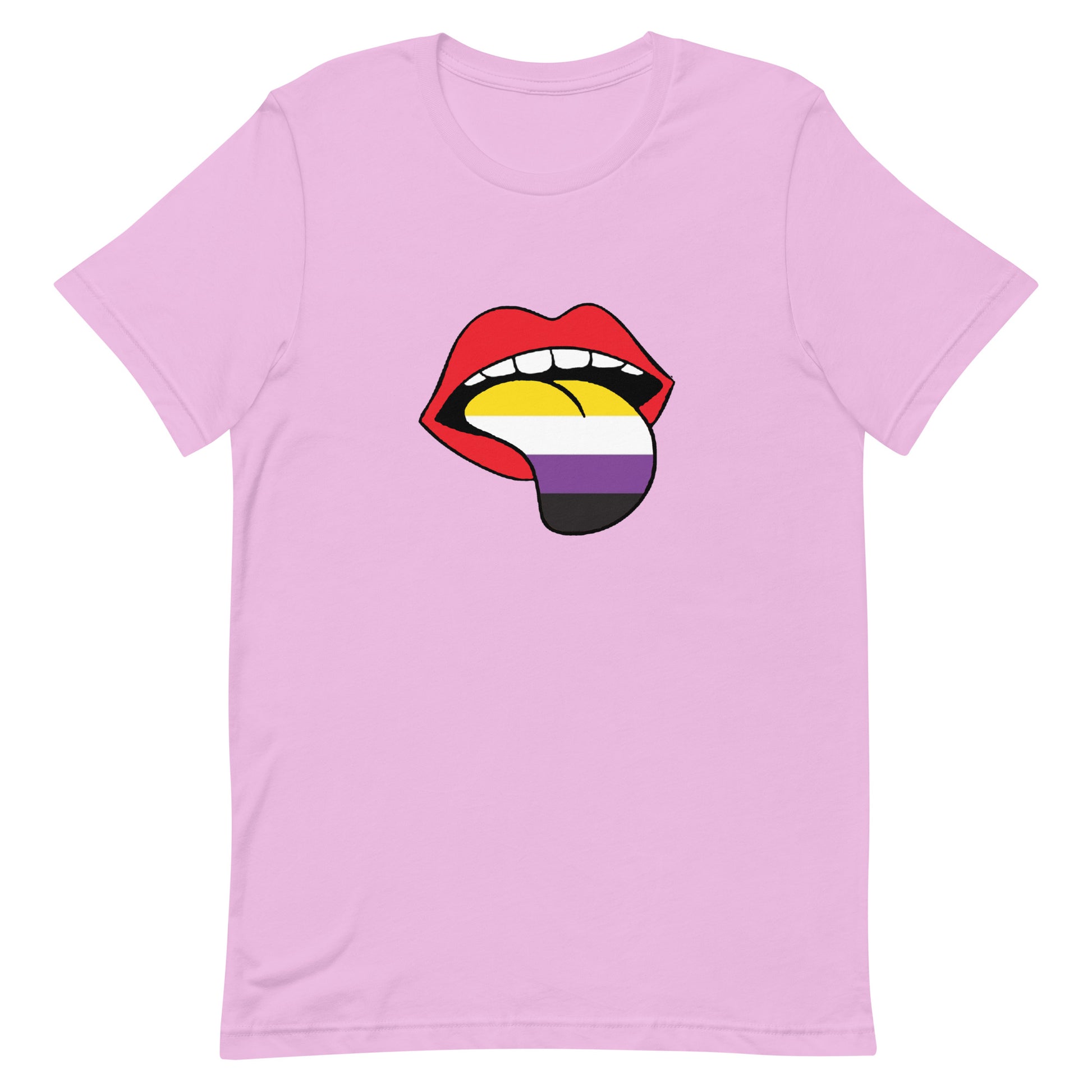 Nonbinary Enby Pride T-Shirt - Tongue Lilac Nonbinary unisex-staple-t-shirt-lilac-front-63ba22767f111