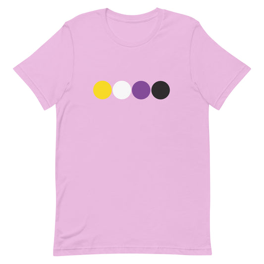 Nonbinary Enby Pride T-Shirt - Circles Lilac Nonbinary unisex-staple-t-shirt-lilac-front-63bb68b1e88ab