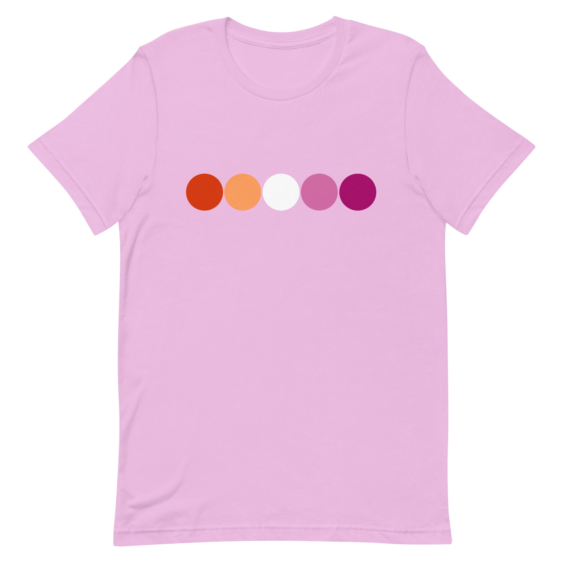 Lesbian Pride T-shirt - Circles Lilac Lesbian unisex-staple-t-shirt-lilac-front-63bb6efe05bf9