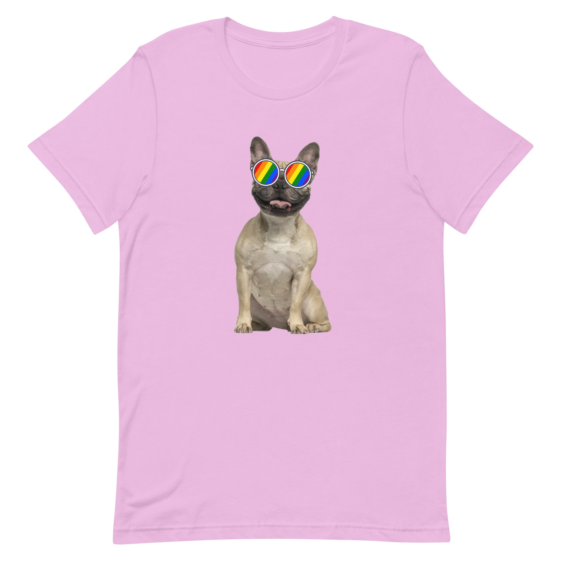 LGBTQ Pride T-Shirt - Frenchie Lilac Pride unisex-staple-t-shirt-lilac-front-63ebc52e8e4a2