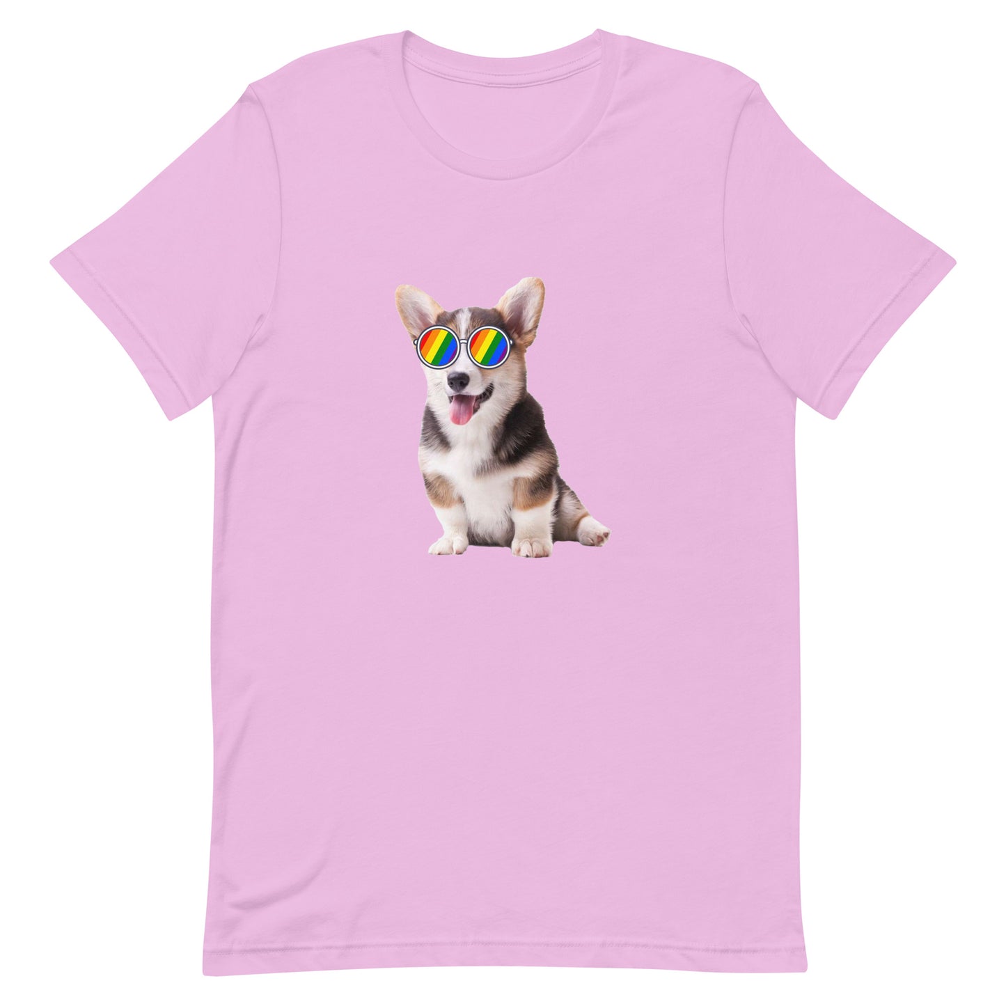 LGBTQ Pride T-Shirt - Corgi Lilac unisex-staple-t-shirt-lilac-front-63ebc715604ab