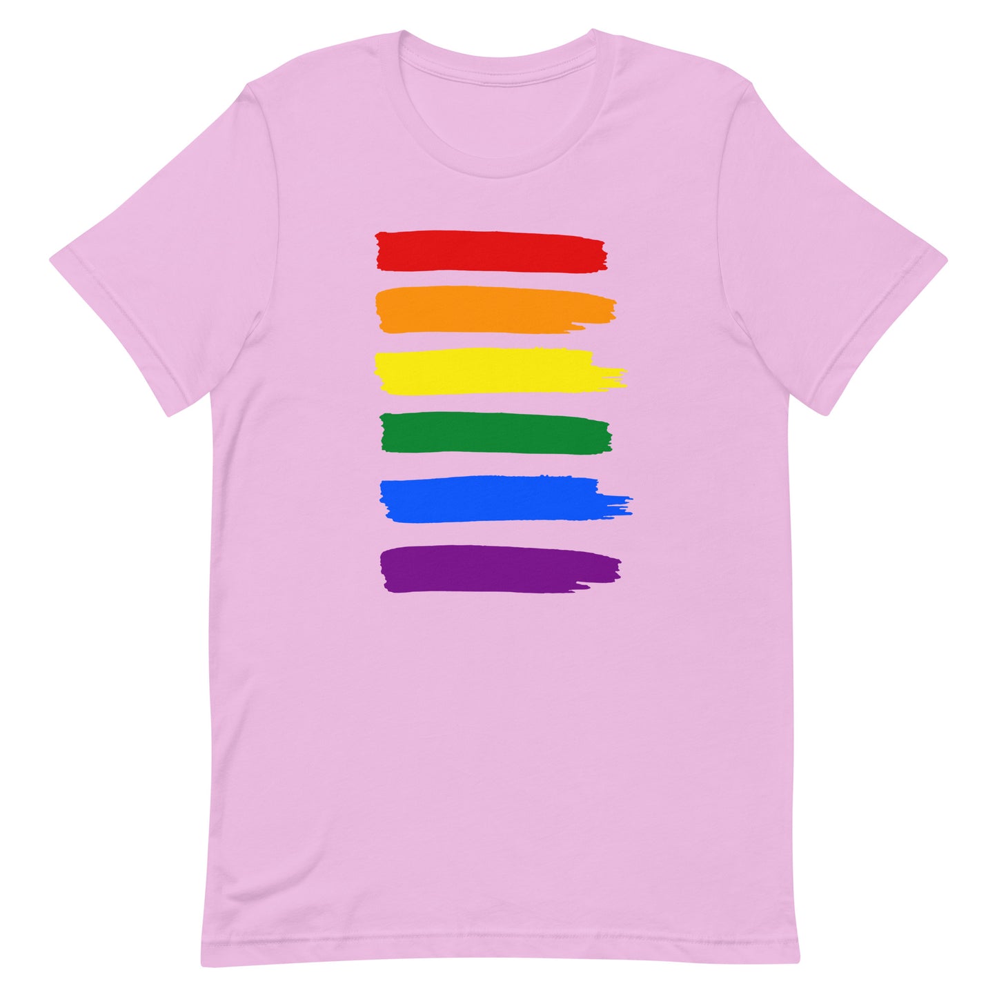 LGBTQ Pride T-Shirt - Paint Stripes Lilac Pride unisex-staple-t-shirt-lilac-front-63ec332b850e1