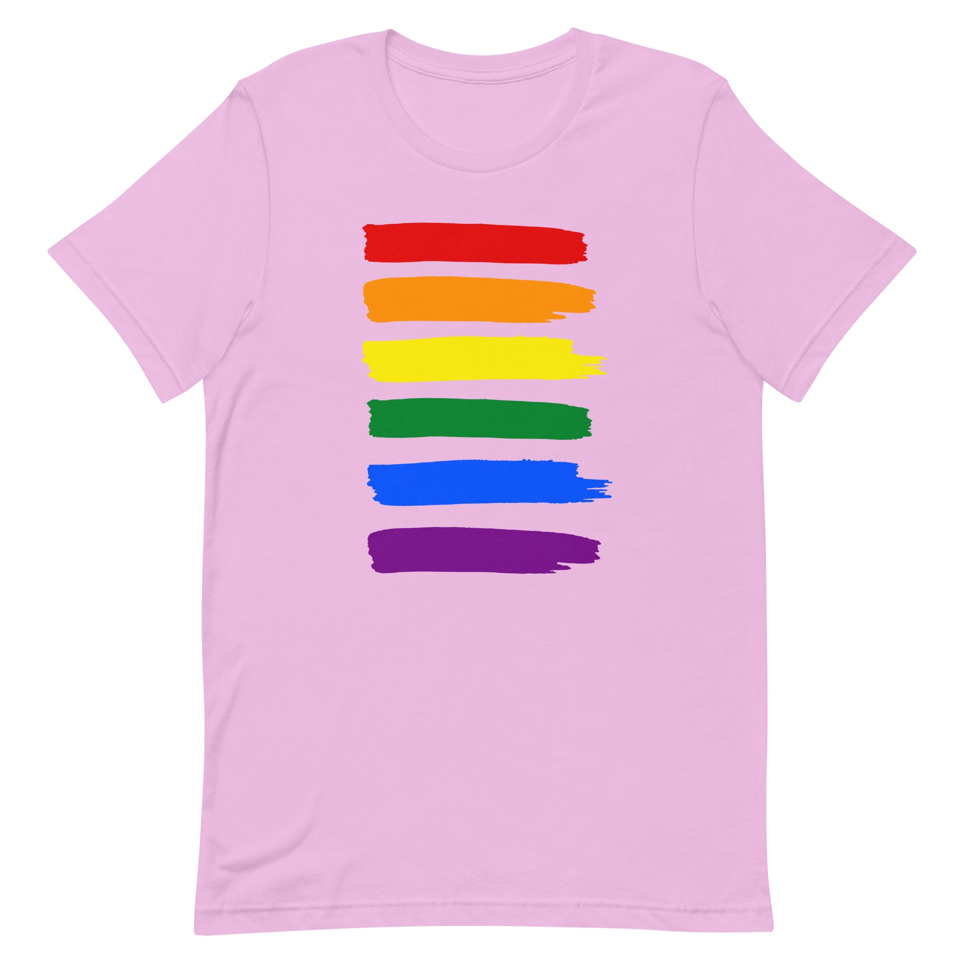 LGBTQ Pride T-Shirt - Paint Stripes Lilac Pride unisex-staple-t-shirt-lilac-front-63ec332b850e1