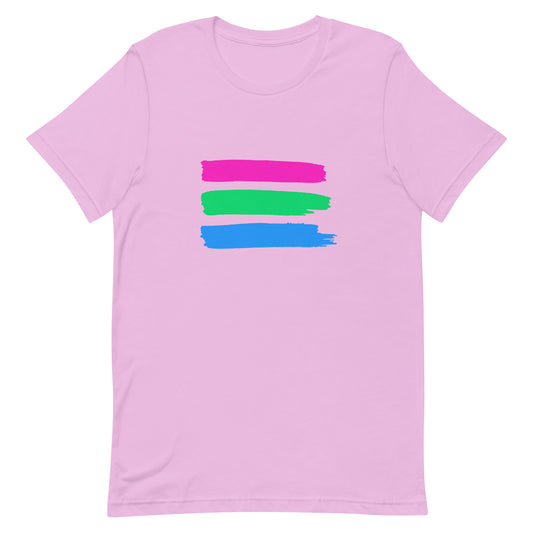 Polysexual Poly Pride T-Shirt - Paint Stripes Lilac Polysexual unisex-staple-t-shirt-lilac-front-63ec3403ed3ec