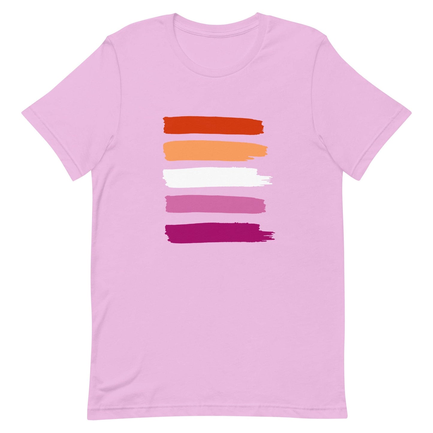 Lesbian Pride T-Shirt - Paint Stripes Lilac Lesbian unisex-staple-t-shirt-lilac-front-63ec36cf18af9