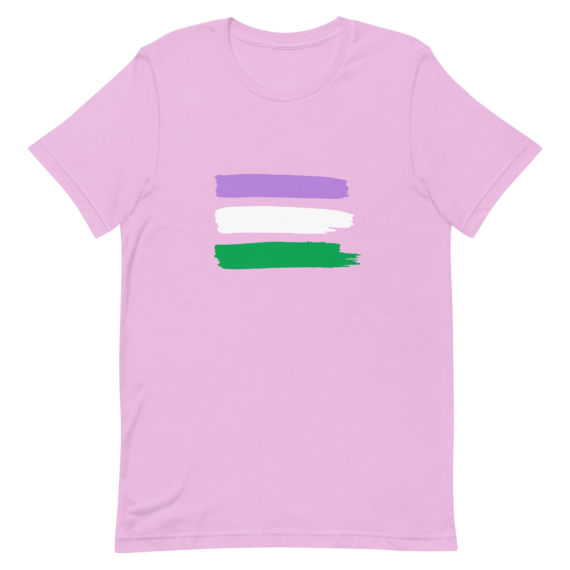 Genderqueer Pride Shirt - Paint Stripe Lilac Genderqueer unisex-staple-t-shirt-lilac-front-63ec39a0692a7