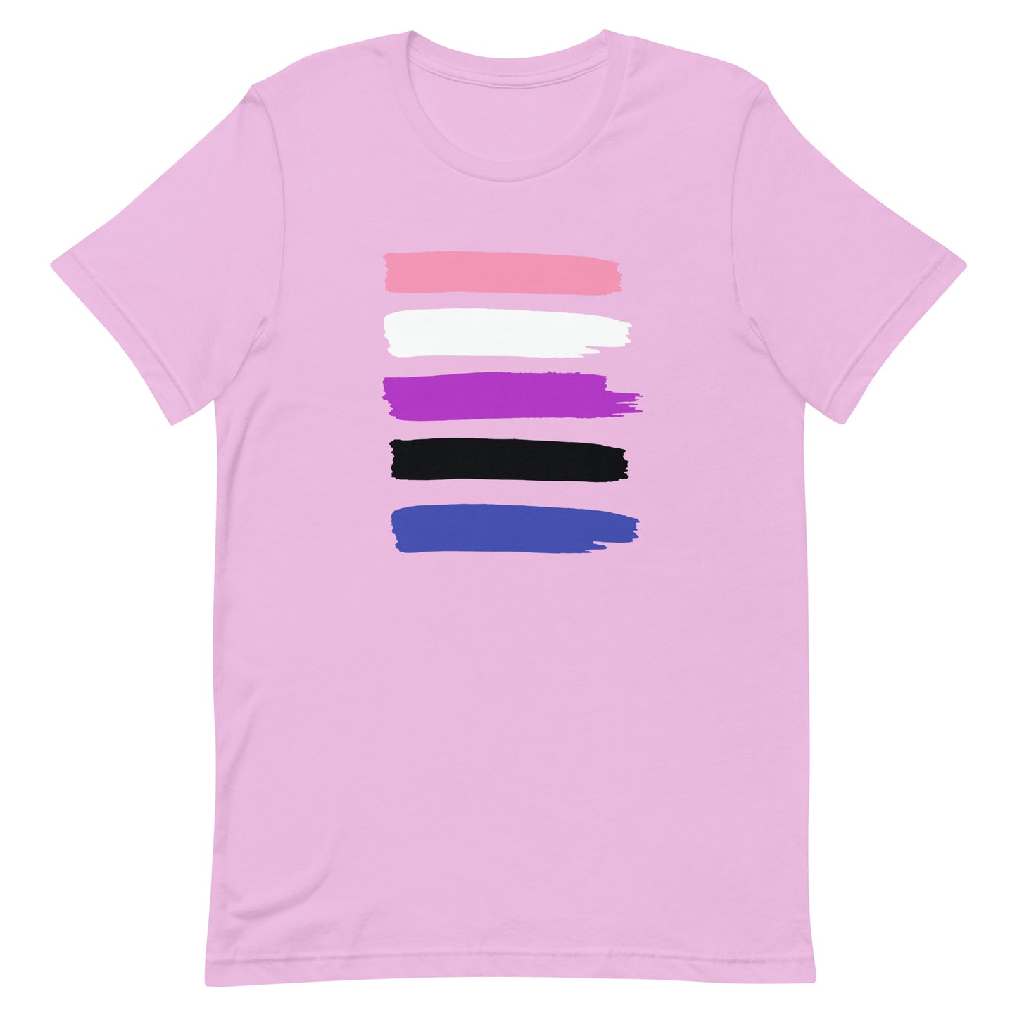 Genderfluid Pride Shirt - Paint Stripe Lilac Genderfluid unisex-staple-t-shirt-lilac-front-63ec3b52e8996