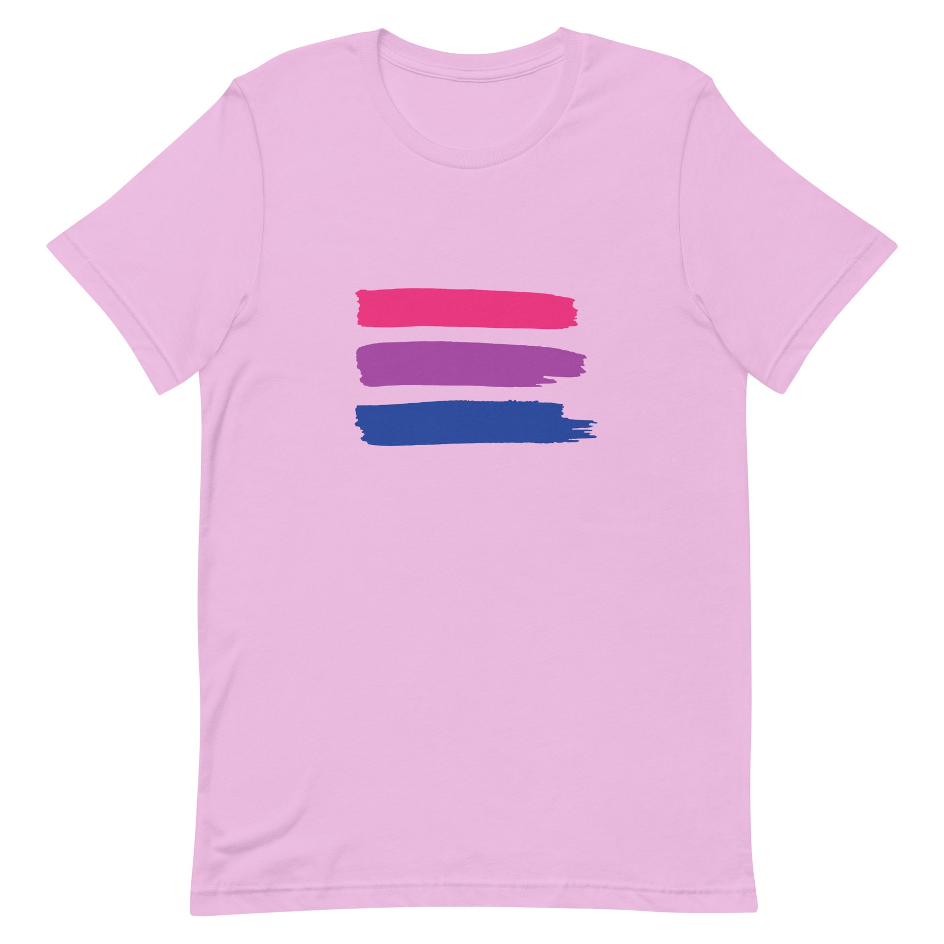 Bisexual Bi Pride Shirt with Paint Stripes Lilac Bisexual unisex-staple-t-shirt-lilac-front-63ec3ca96e401