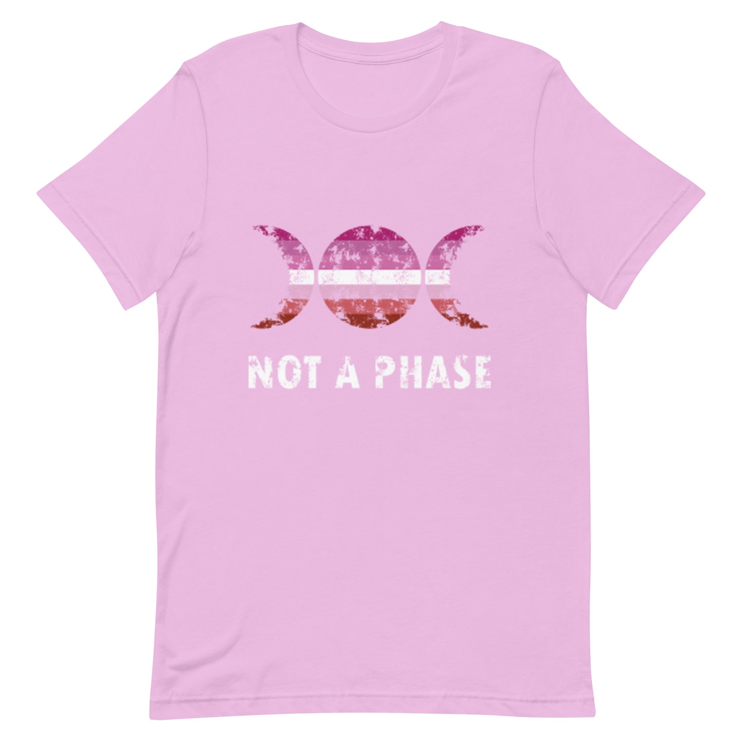 Lesbian Pride T-Shirt - Not A Phase Lilac Lesbian unisex-staple-t-shirt-lilac-front-63fa835fa532a