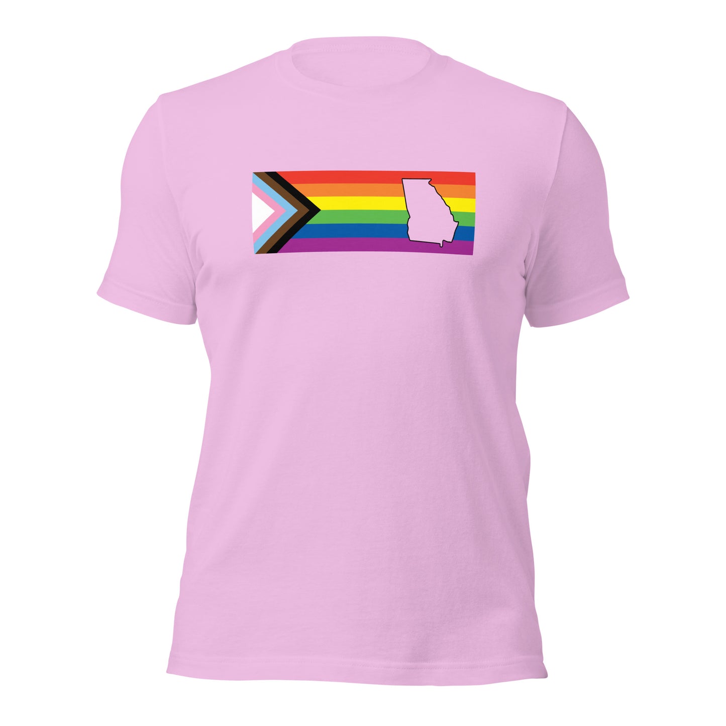 LGBTQ Progress Georgia Tee - Daniel Quasar Lilac Pride unisex-staple-t-shirt-lilac-front-640aa0df7fe96