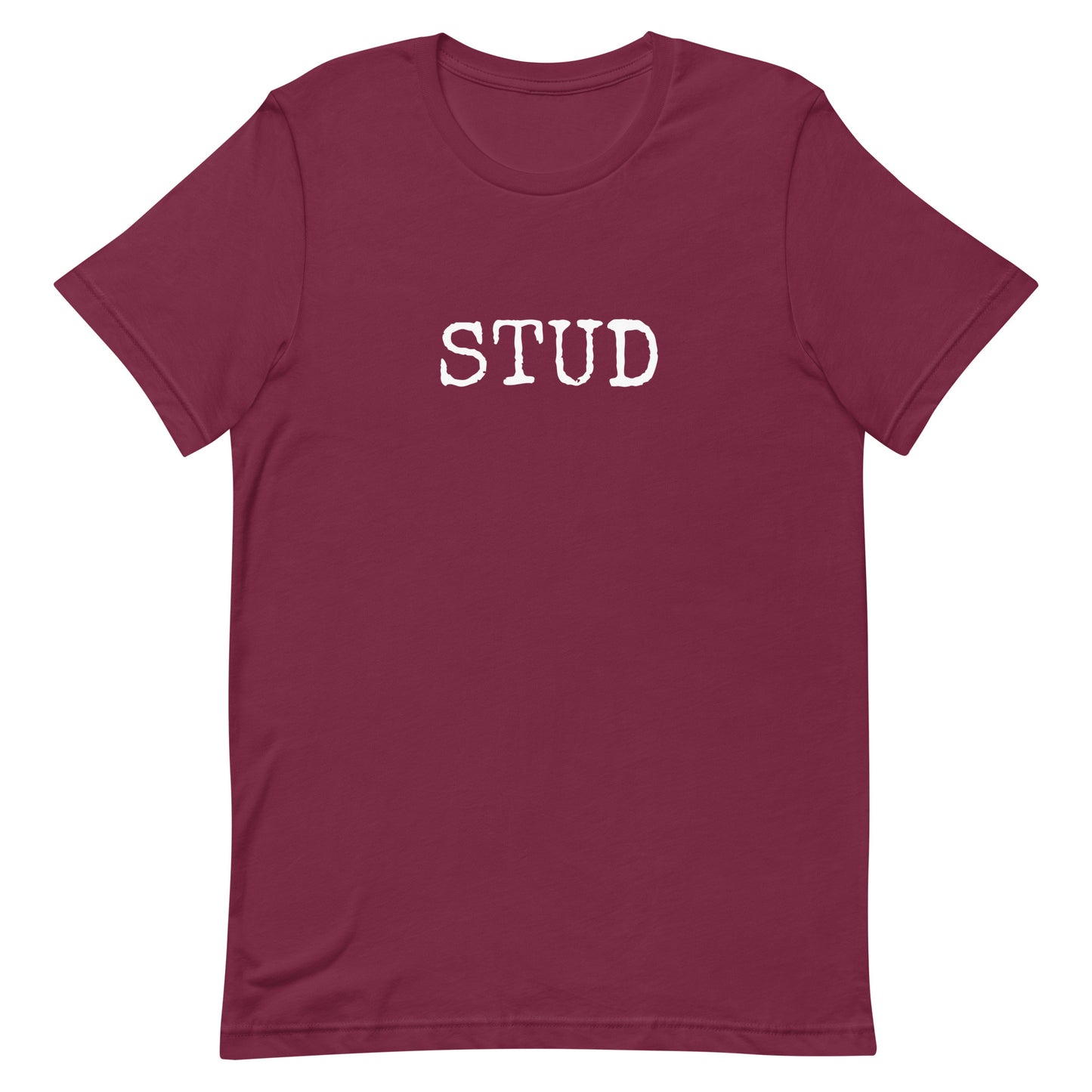 Stud T-shirt Mauve unisex-staple-t-shirt-maroon-front-63b4d5a6bafe0