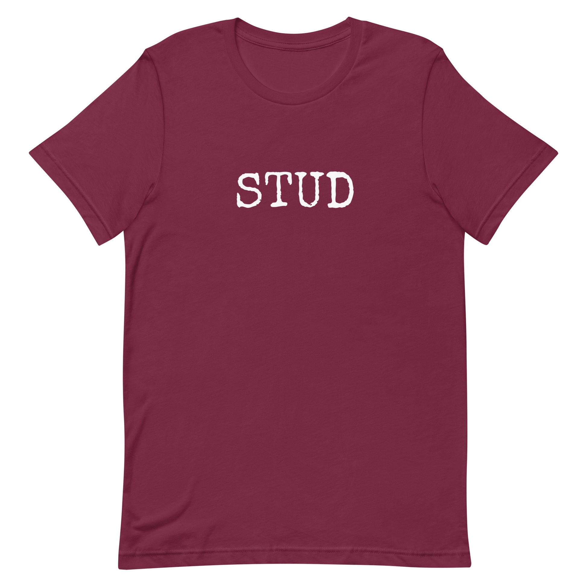 Stud T-shirt Mauve unisex-staple-t-shirt-maroon-front-63b4d5a6bafe0