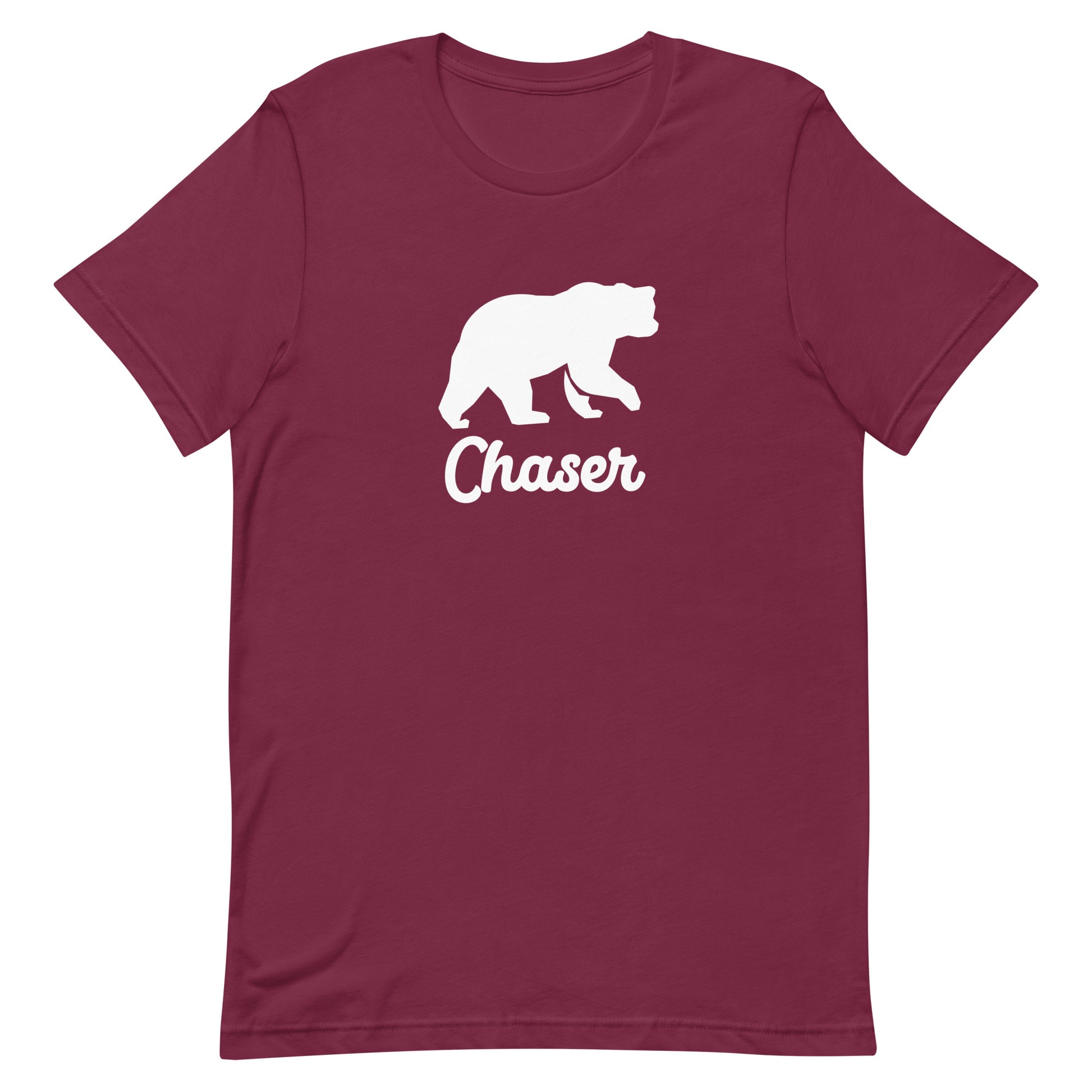 Gay Bear Pride Shirt - Bear Chaser Maroon Gay unisex-staple-t-shirt-maroon-front-63b4dc31d487b