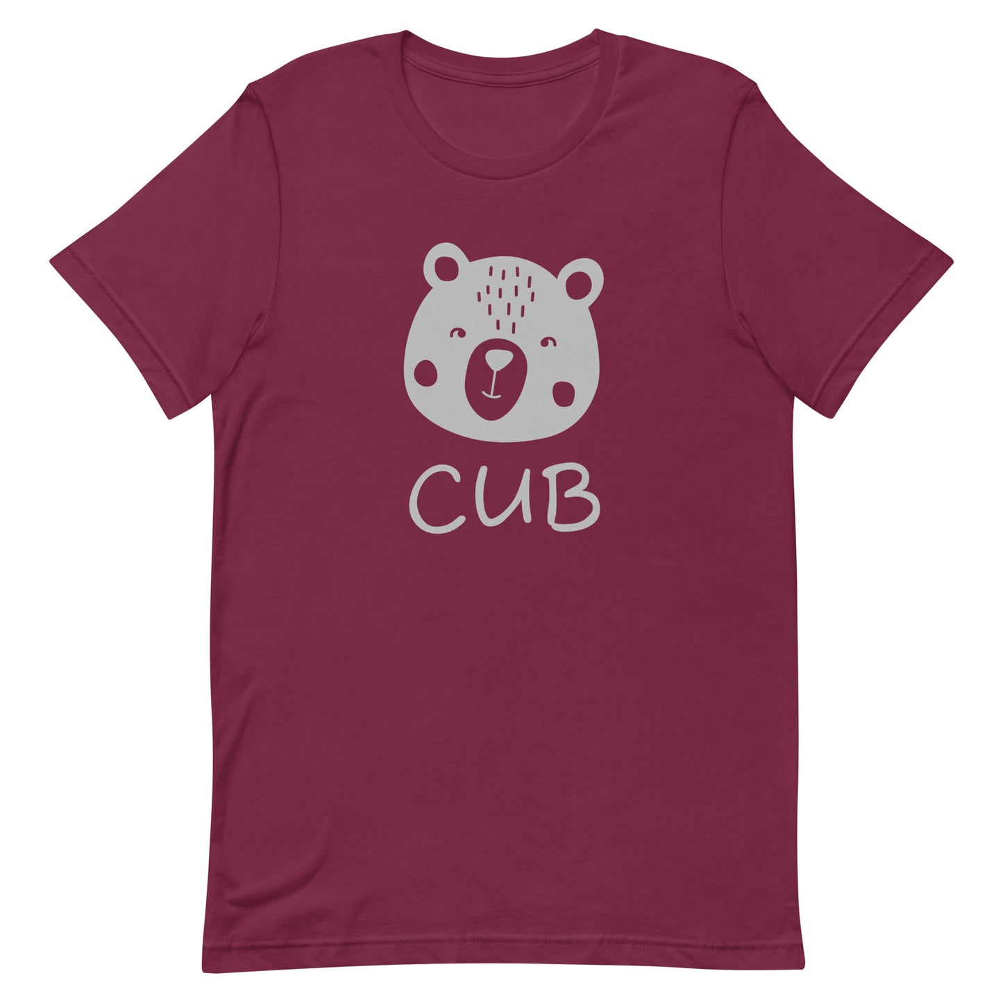 Gay Bear Pride Shirt - Cub Maroon Gay unisex-staple-t-shirt-maroon-front-63b61b7be916a