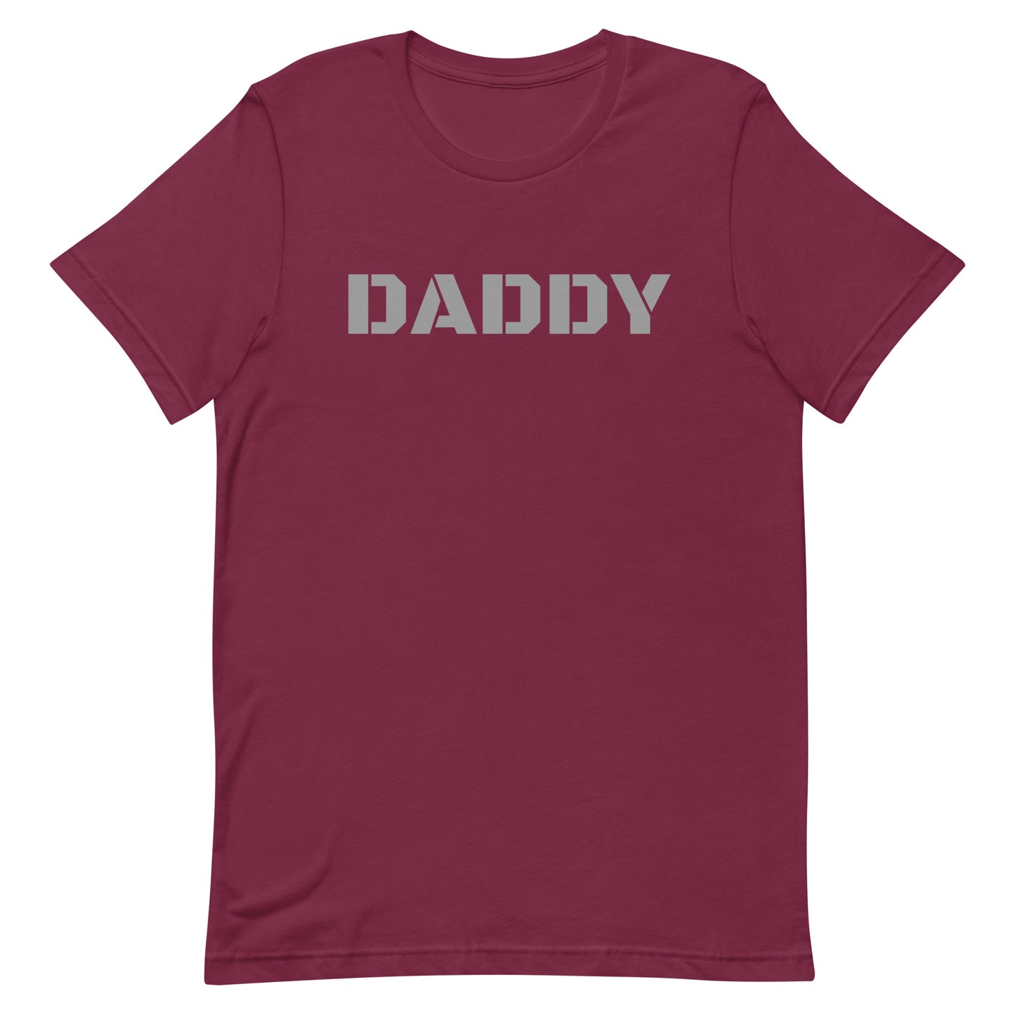 DADDY Tee Shirt Maroon Gay unisex-staple-t-shirt-maroon-front-63b6241e63be5