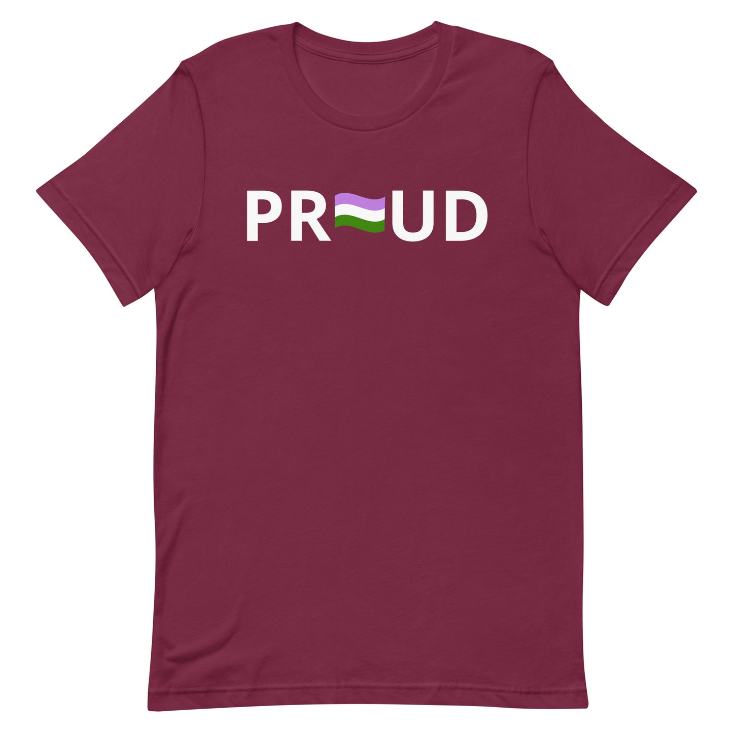 Genderqueer Pride Shirt - Proud Maroon Genderqueer unisex-staple-t-shirt-maroon-front-63b77f9f7fd32