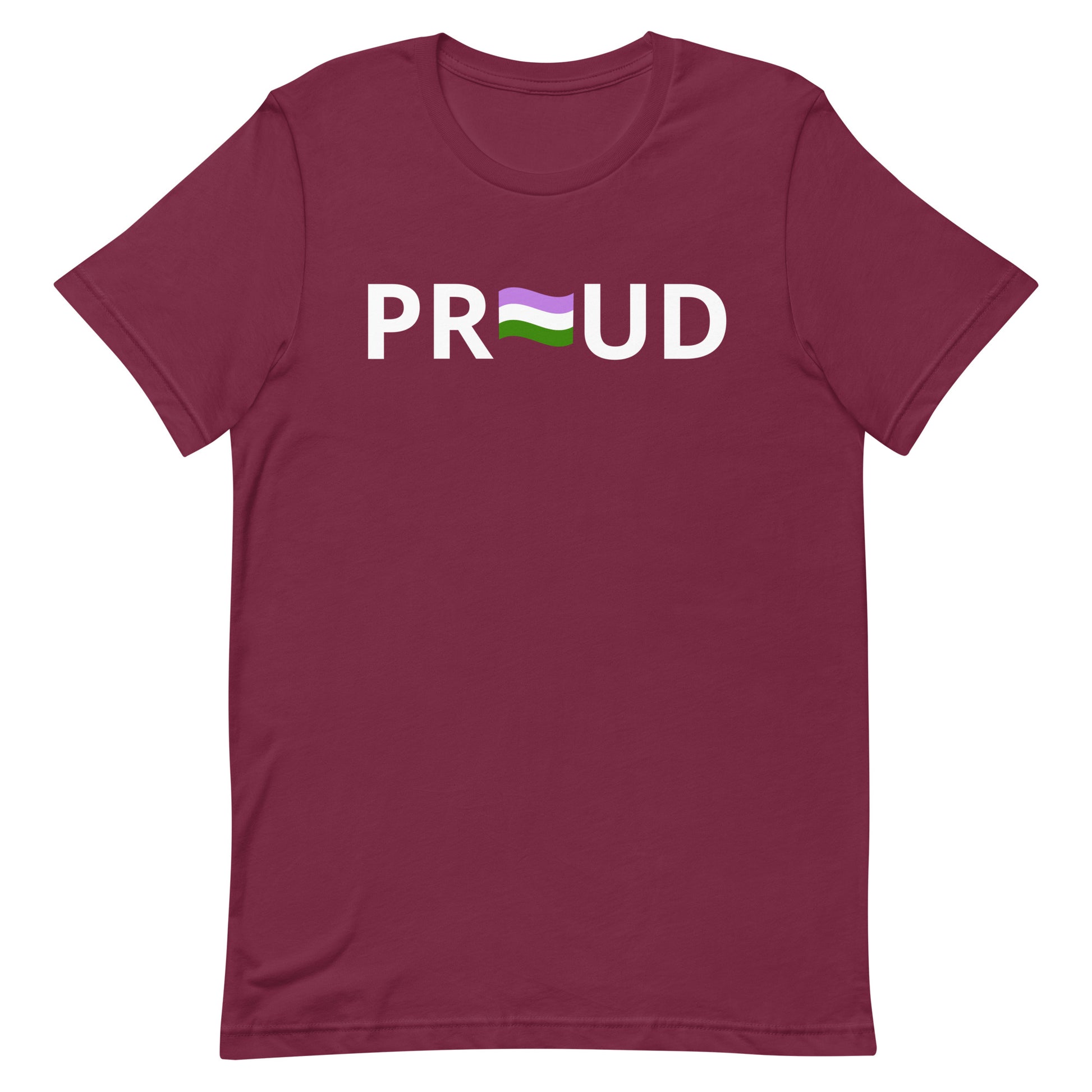 Genderqueer Pride Shirt - Proud Maroon Genderqueer unisex-staple-t-shirt-maroon-front-63b77f9f7fd32