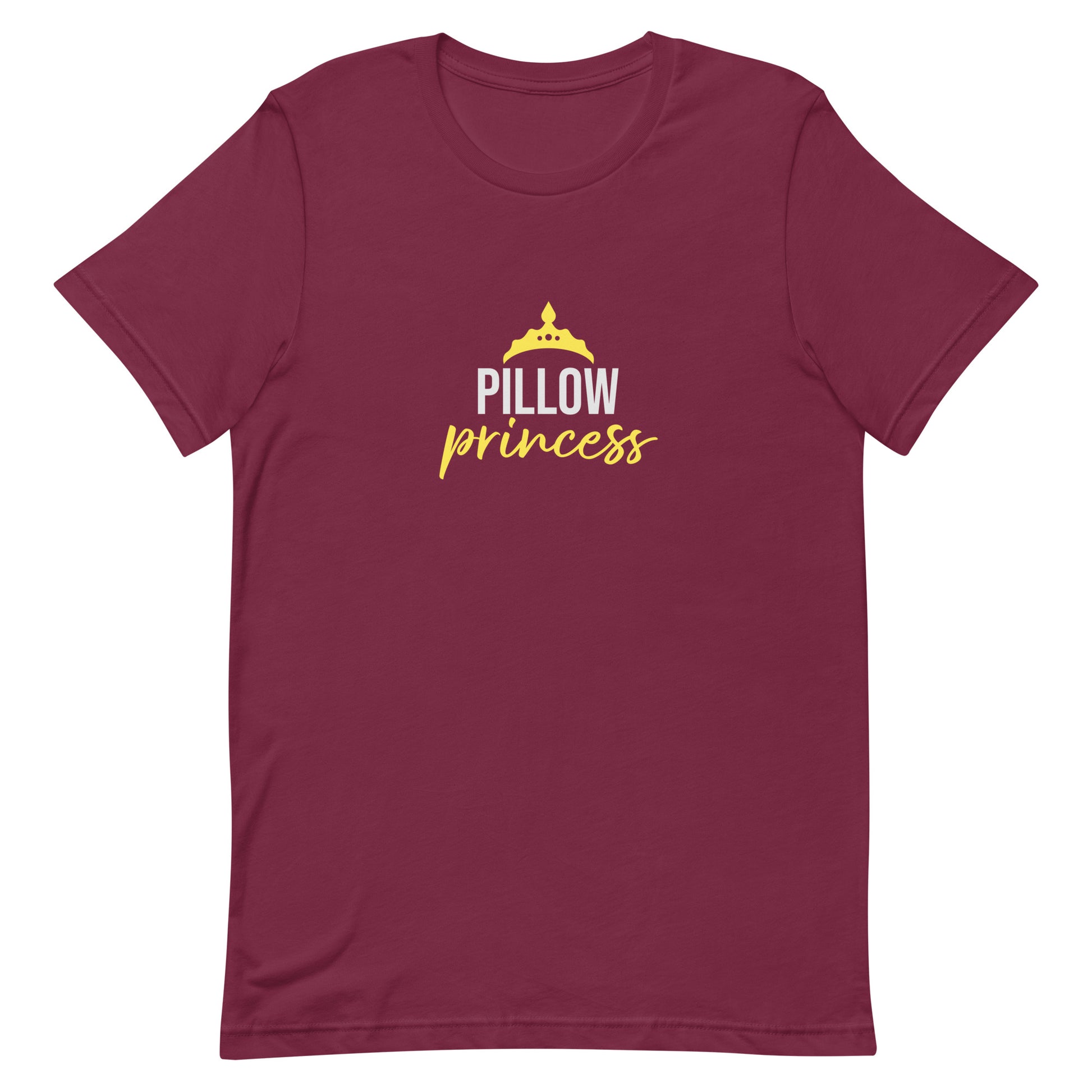 Lesbian Pride T-Shirt - Pillow Princess Maroon Lesbian unisex-staple-t-shirt-maroon-front-63ba31eb46049