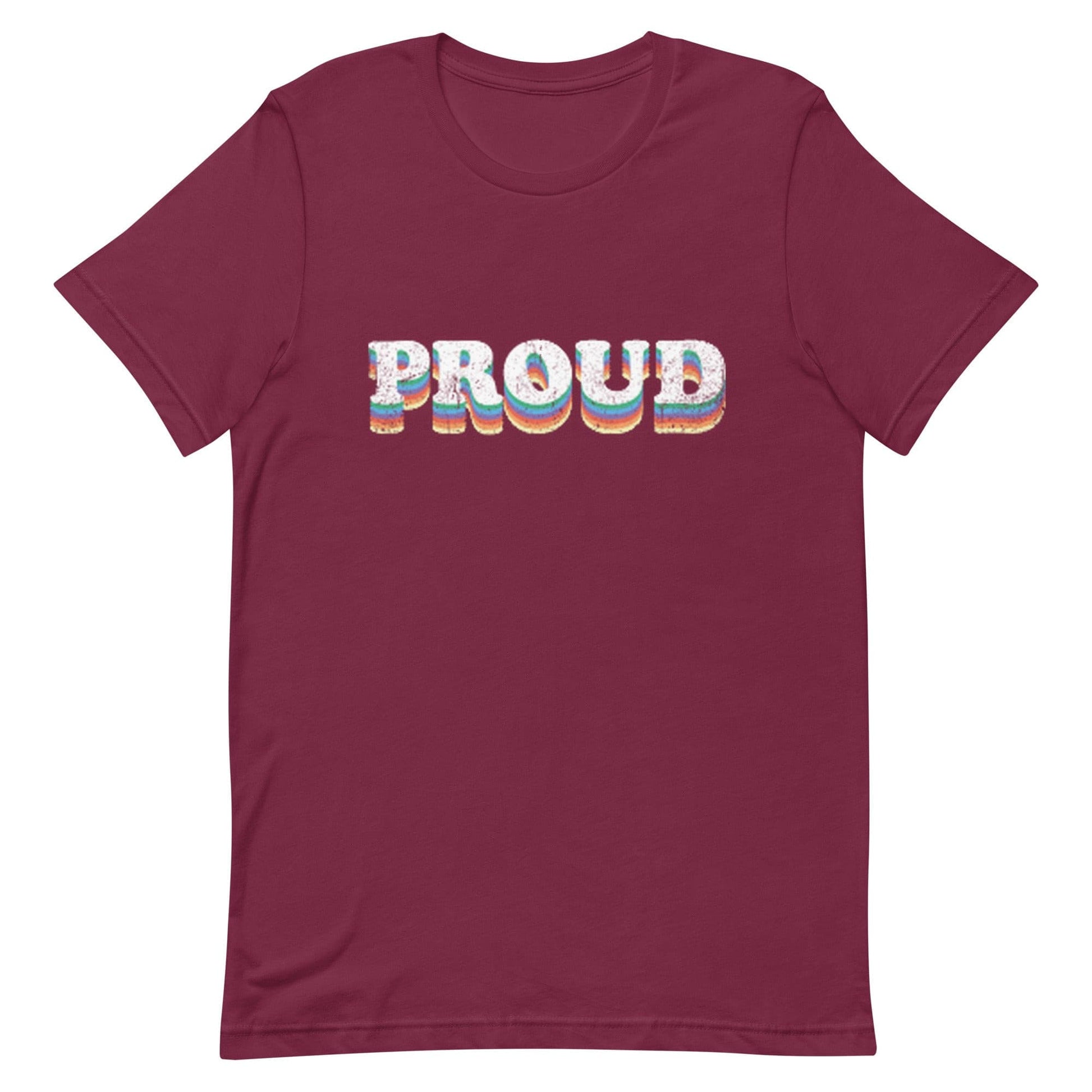 LGBTQ Pride T-Shirt - Proud Maroon Pride unisex-staple-t-shirt-maroon-front-63fab3f55ecbd