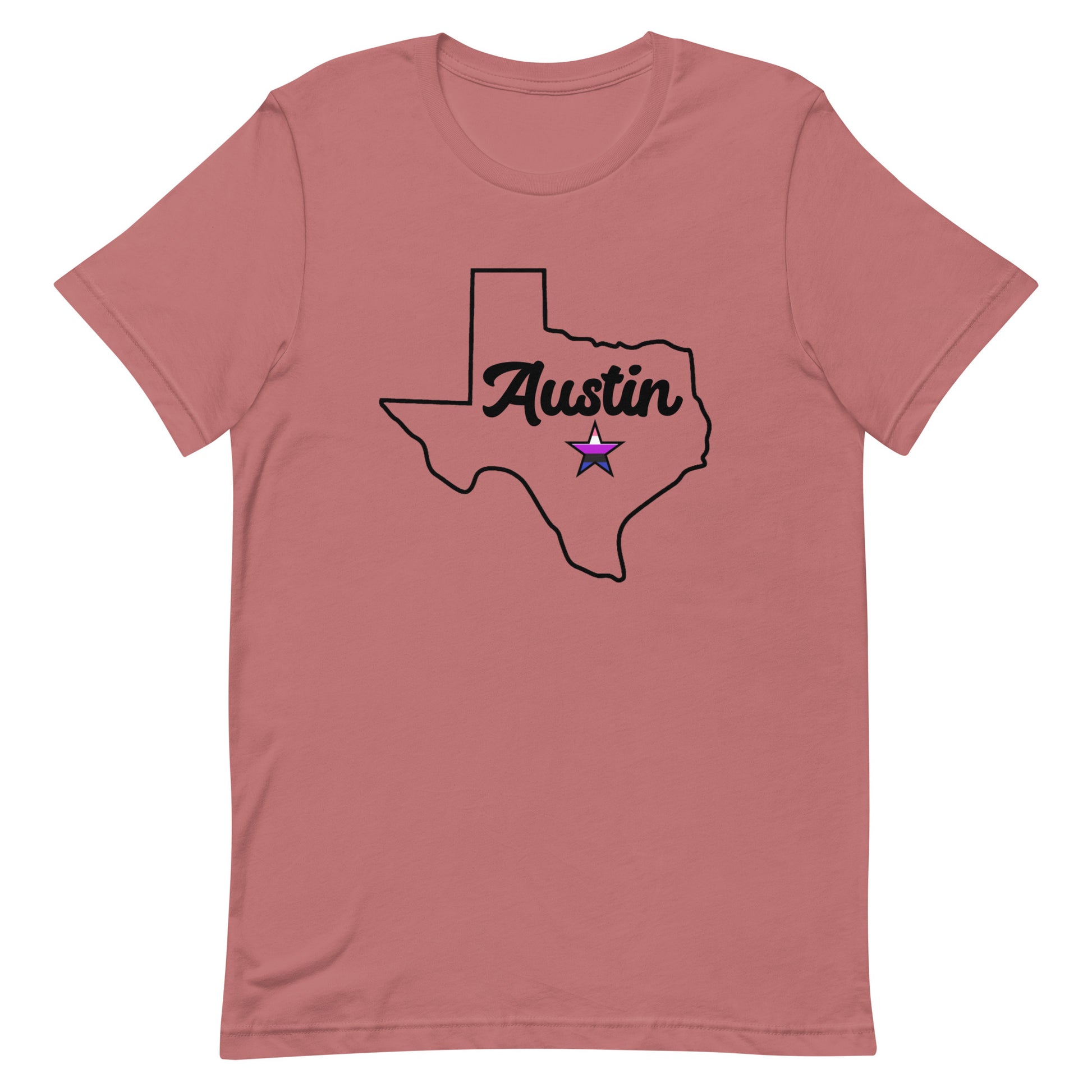 Austin Texas Genderfluid Star Tee Mauve Genderfluid unisex-staple-t-shirt-mauve-front-63b38be03c8da_c21aa164-1438-4a3b-9ea4-7b4dc97a6071