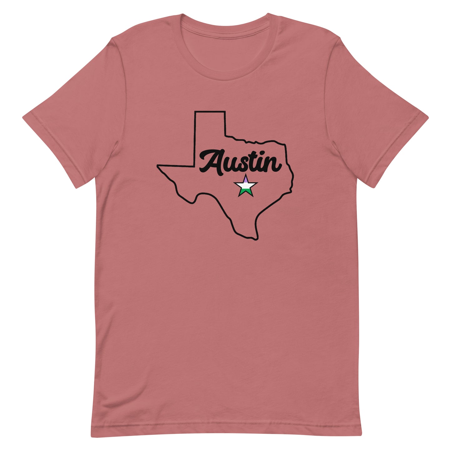 Austin Texas Genderqueer Star Tee Mauve Genderqueer unisex-staple-t-shirt-mauve-front-63b4ccaccf707