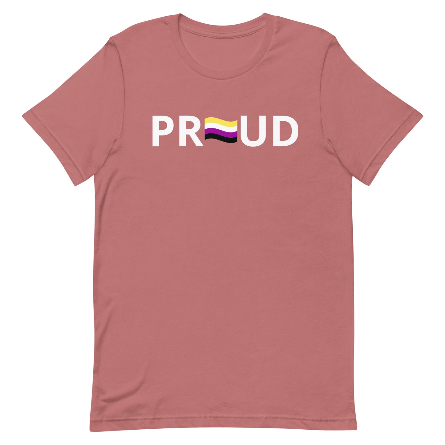 Nonbinary Enby Pride T-shirt - Proud Mauve Nonbinary unisex-staple-t-shirt-mauve-front-63ba376824242