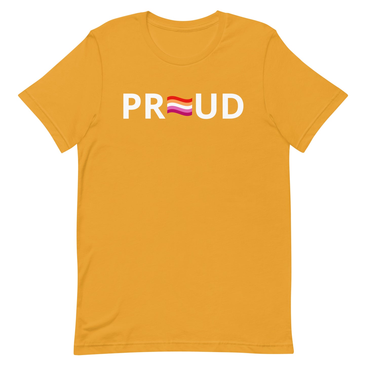 Lesbian Pride T-shirt - Proud Mustard Lesbian unisex-staple-t-shirt-mustard-front-63ba3646c1028