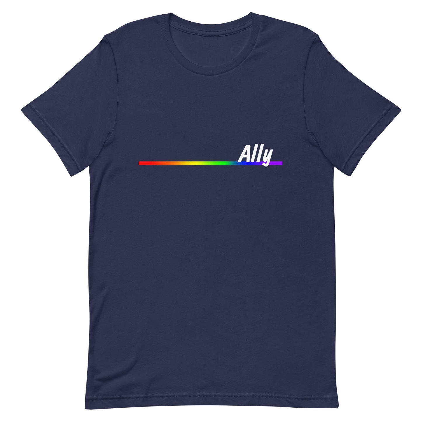 Straight Ally T-Shirt - Ally Navy Straight Ally unisex-staple-t-shirt-navy-front-638c04a0ab2d5