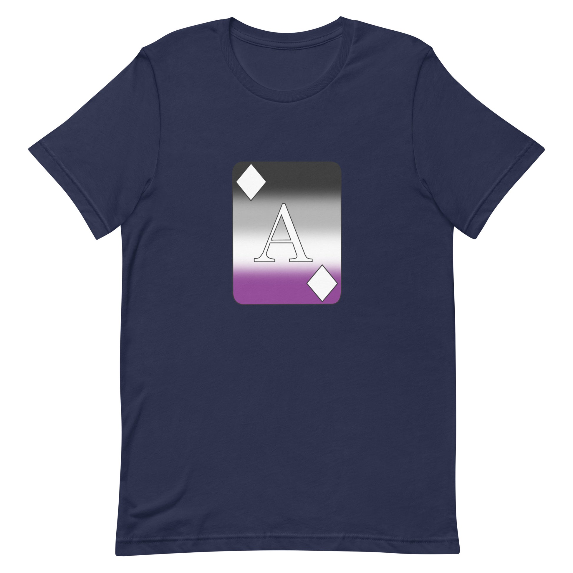 Asexual Ace Pride Shirt Ace Card Navy Asexual unisex-staple-t-shirt-navy-front-63b4d2298f89b