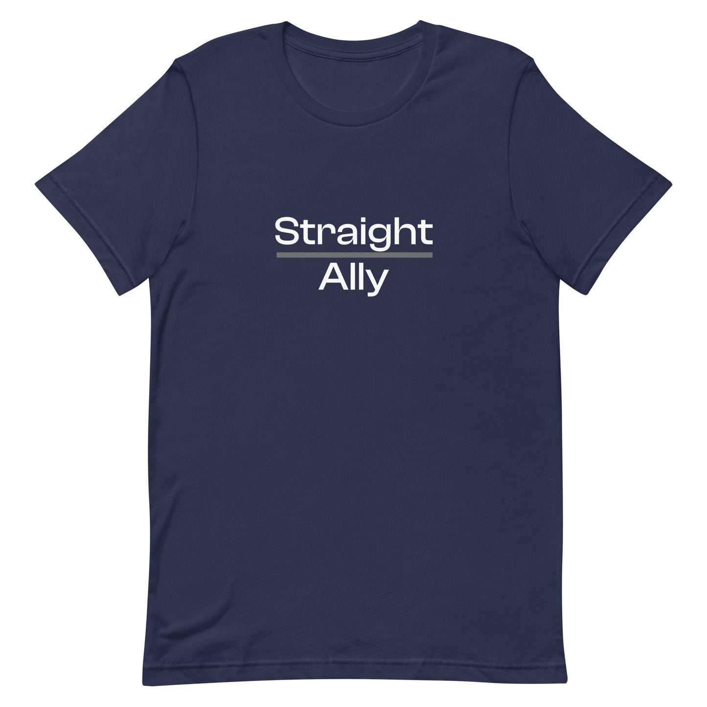 Straight Ally Pride T-Shirt Navy Straight Ally unisex-staple-t-shirt-navy-front-63b4e62f2ac92