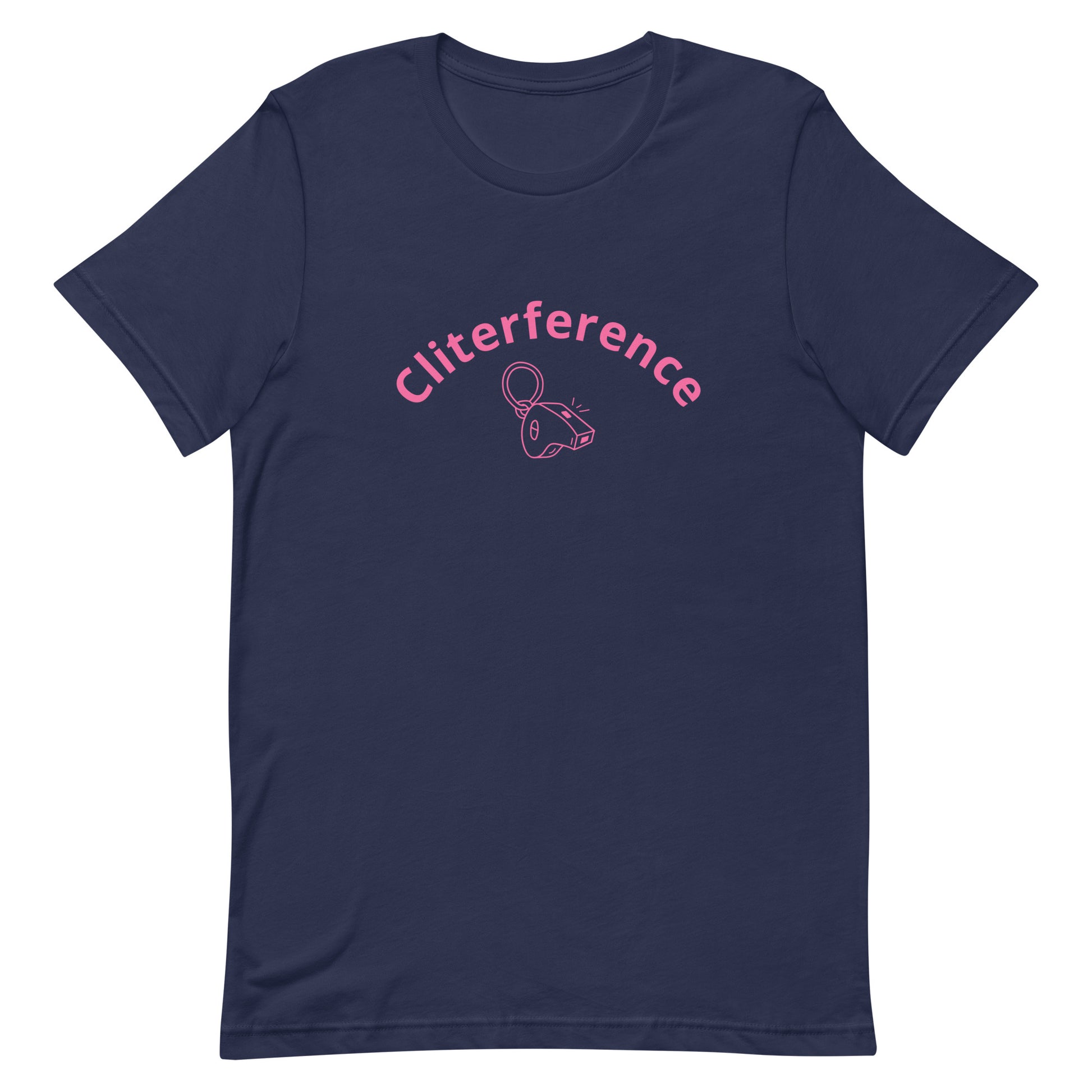 Lesbian Pride T-Shirt - Cliterference Navy Lesbian unisex-staple-t-shirt-navy-front-63b61b0f7163c