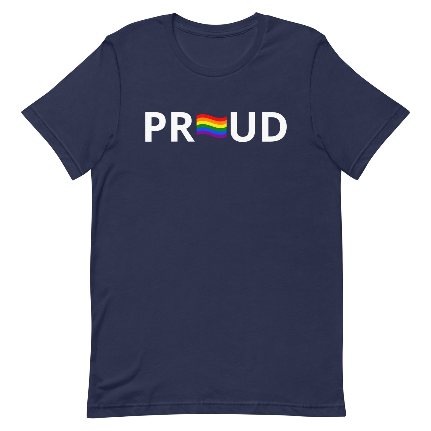 LGBTQ Pride T-Shirt - "Proud" Navy Pride unisex-staple-t-shirt-navy-front-63b76e3129d29