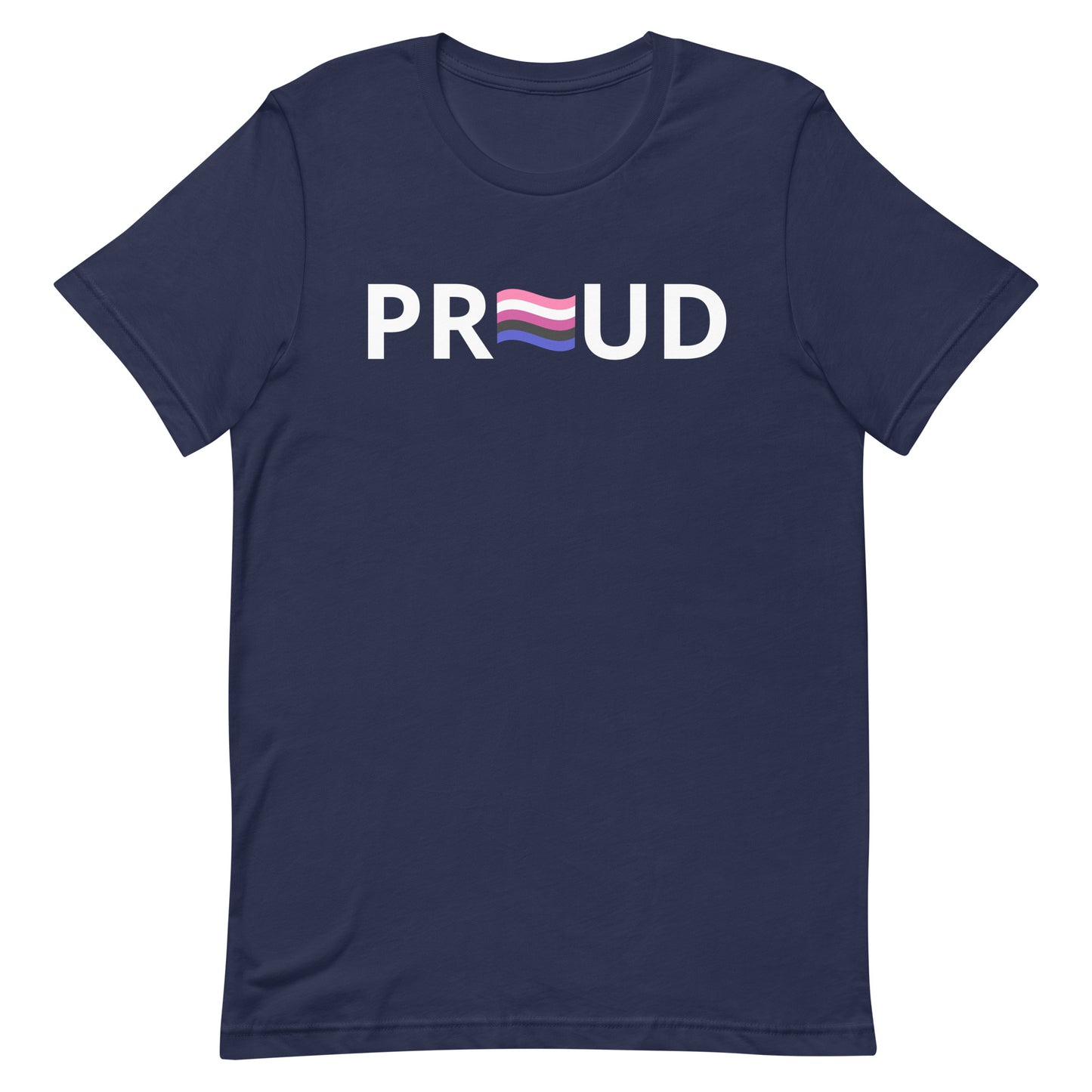 Genderfluid Pride T-Shirt - Proud Navy Genderfluid unisex-staple-t-shirt-navy-front-63b76ff7941d5