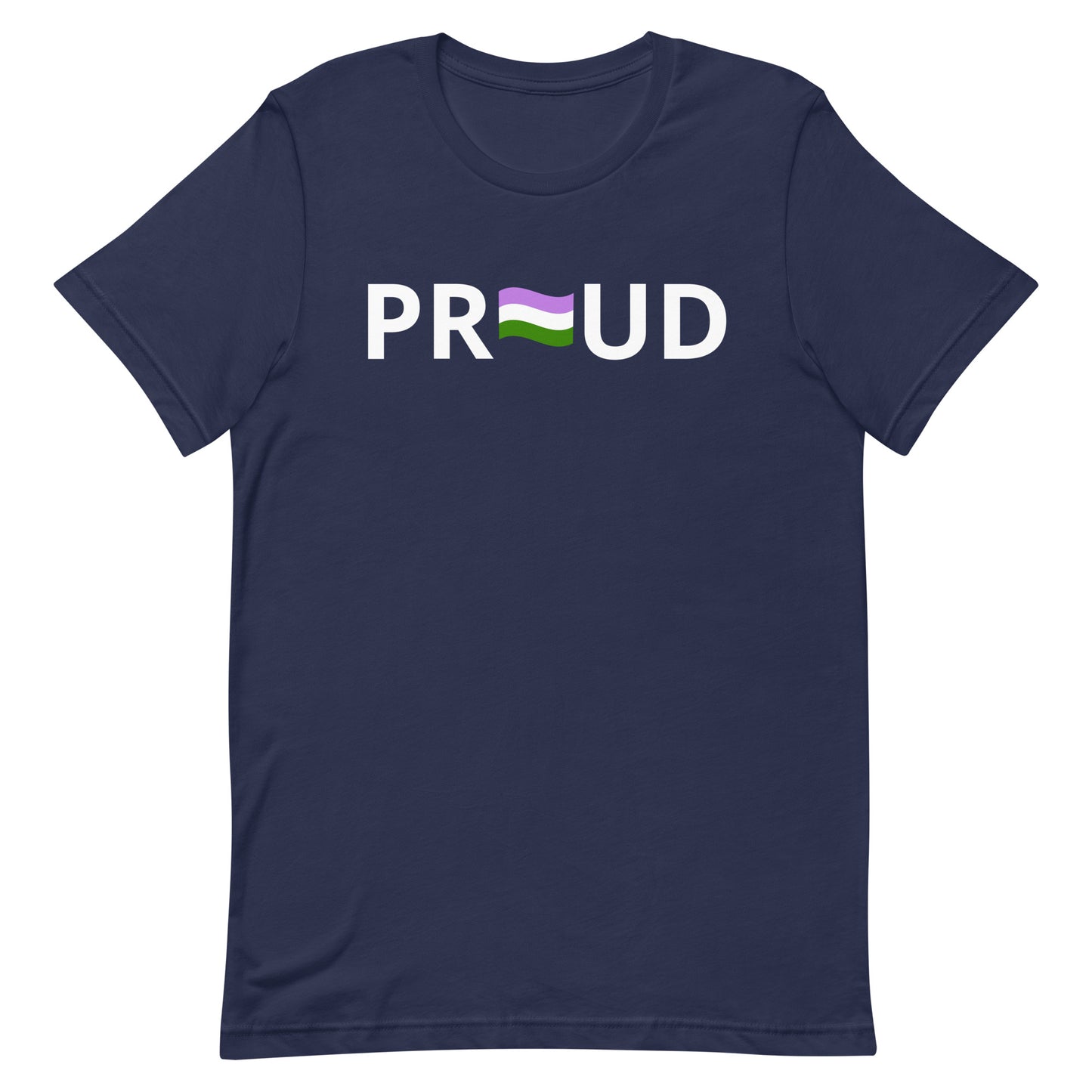 Genderqueer Pride Shirt - Proud Navy Genderqueer unisex-staple-t-shirt-navy-front-63b77f9f7d48a