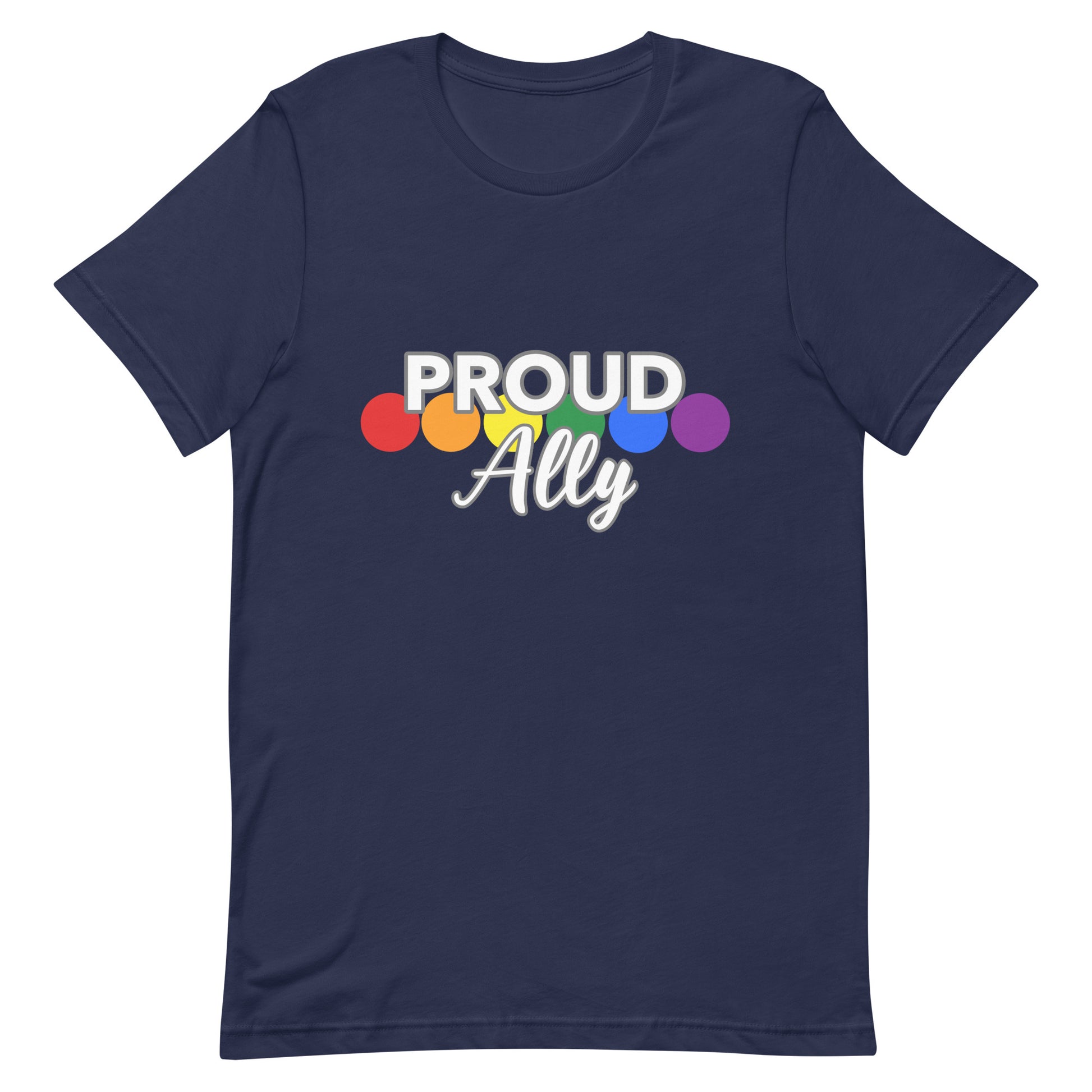 Straight Ally Pride T-Shirt - Proud Ally Navy Straight Ally unisex-staple-t-shirt-navy-front-63b89c4ab2082