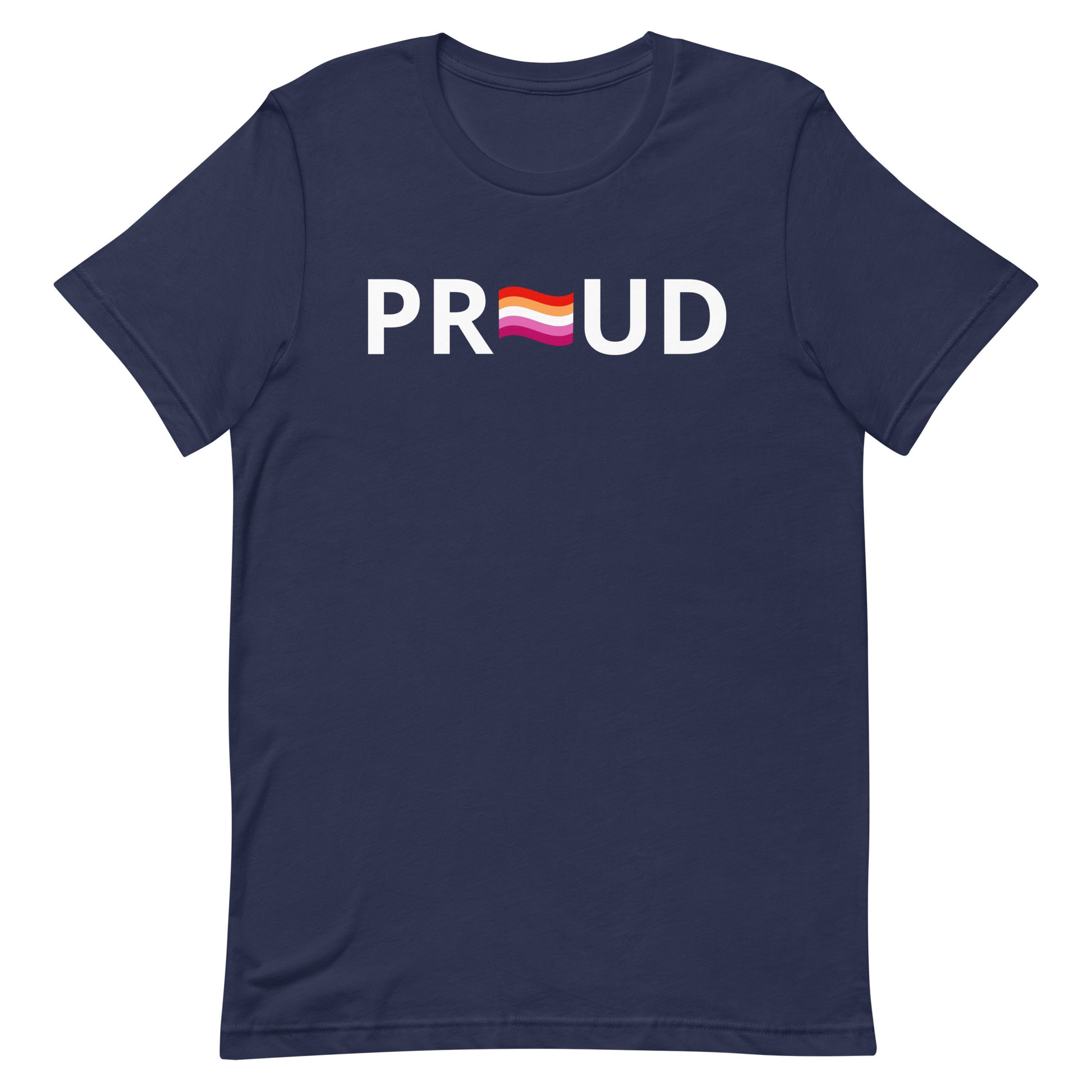 Lesbian Pride T-shirt - Proud Navy Lesbian unisex-staple-t-shirt-navy-front-63ba3646ad185