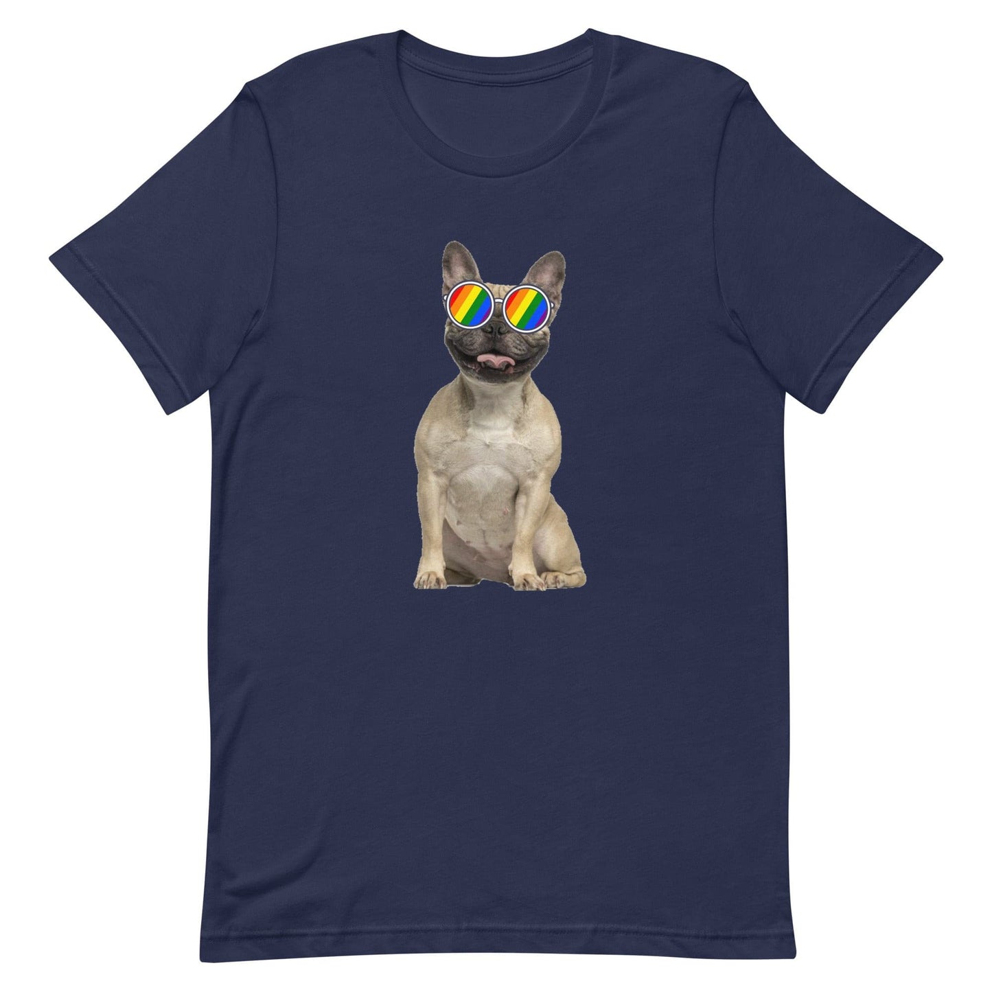 LGBTQ Pride T-Shirt - Frenchie Navy Pride unisex-staple-t-shirt-navy-front-63ebc52e840d9