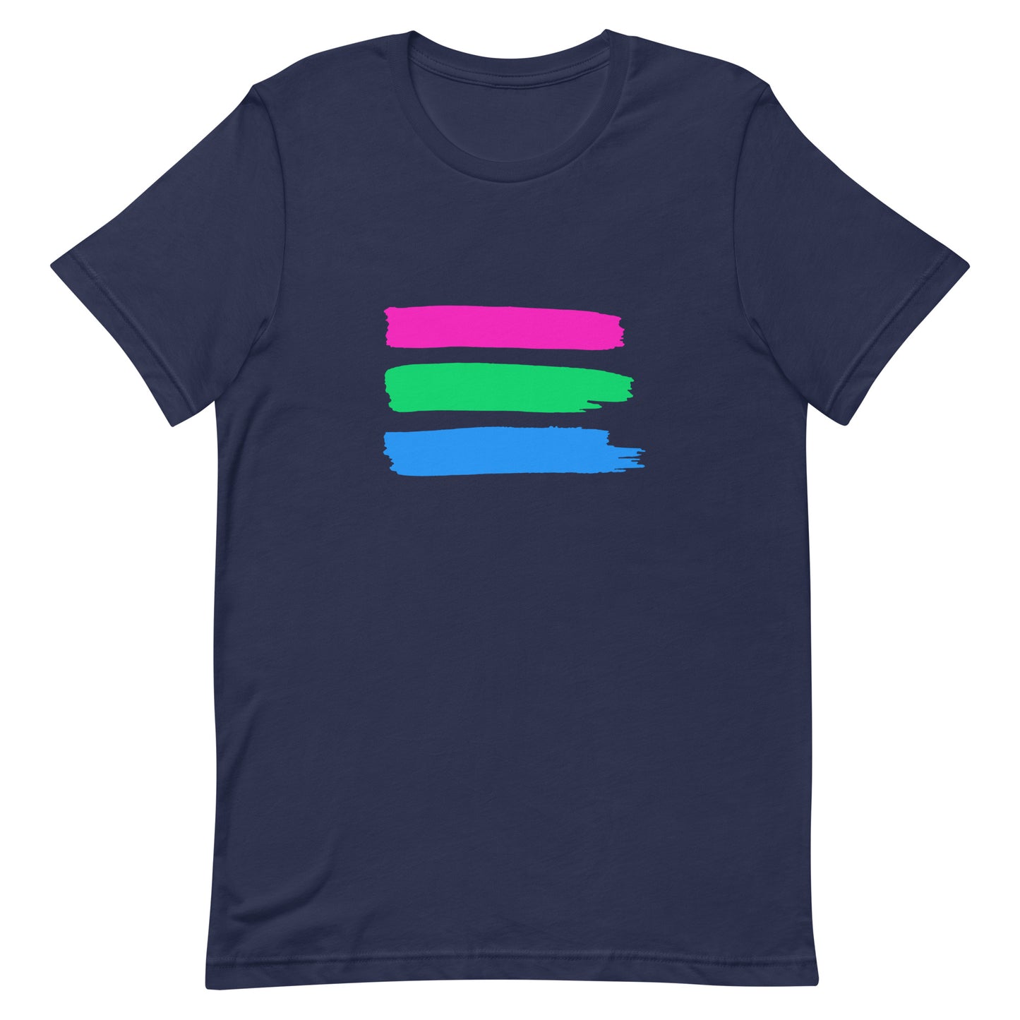 Polysexual Poly Pride T-Shirt - Paint Stripes Navy Polysexual unisex-staple-t-shirt-navy-front-63ec3403efdde