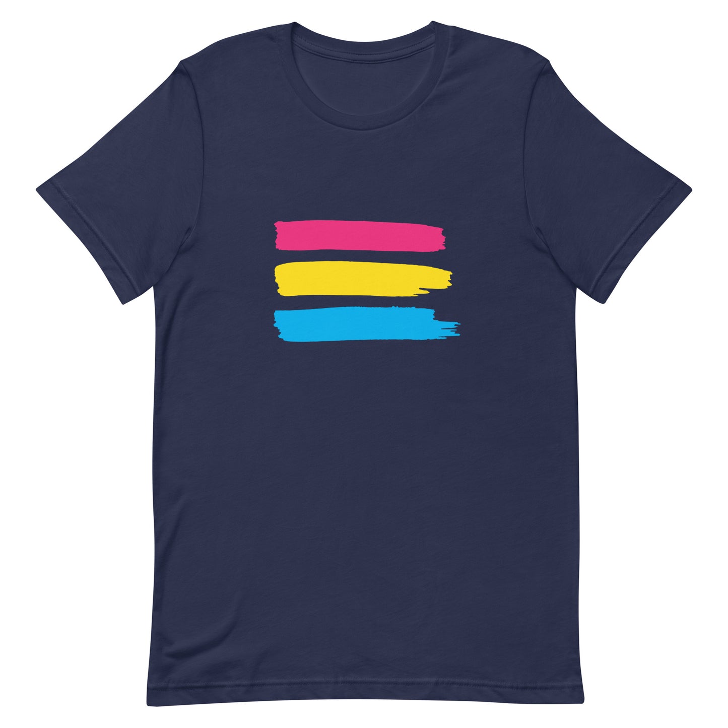 Pansexual Pan Pride T-Shirt - Paint Stripes Navy Pansexual unisex-staple-t-shirt-navy-front-63ec35132b5a7