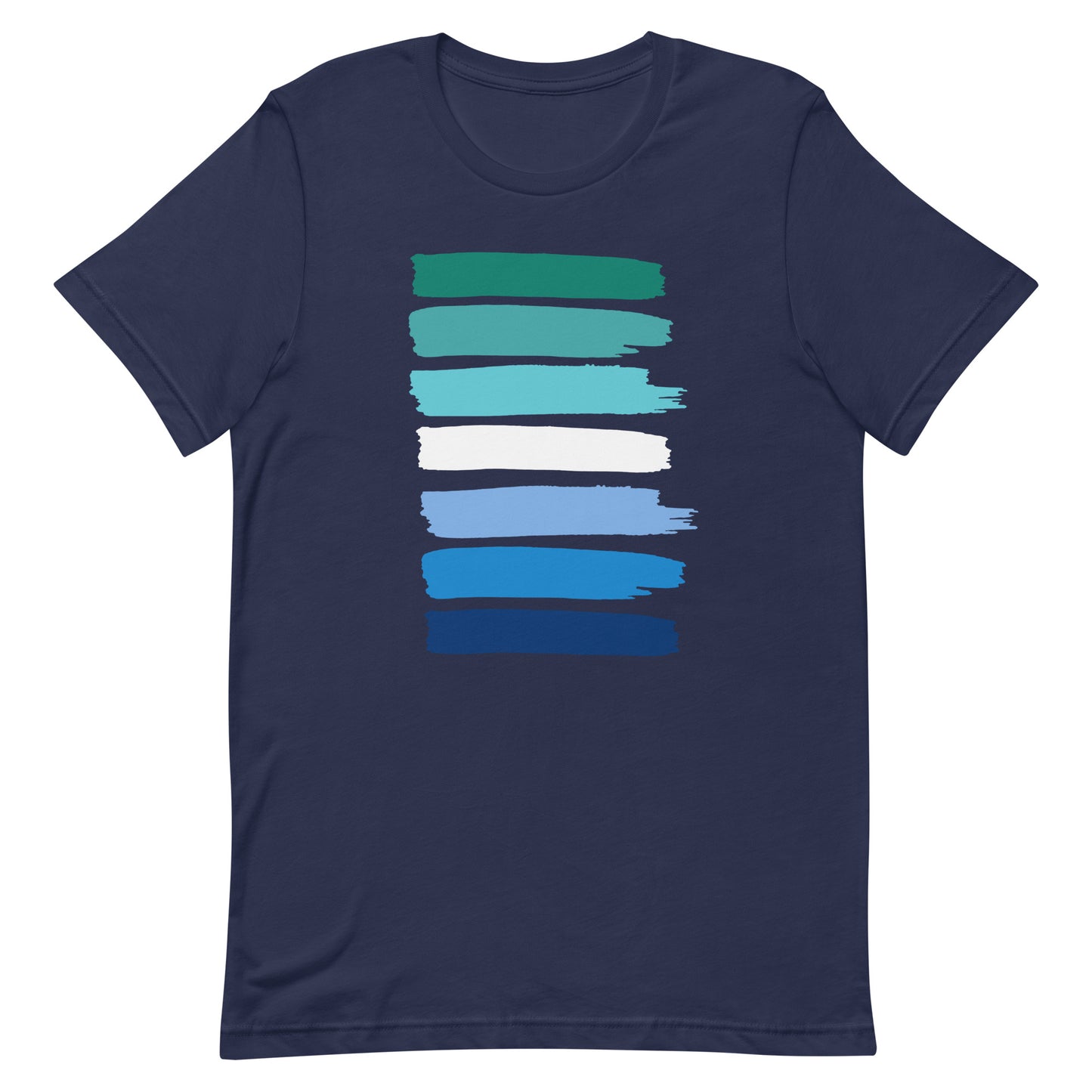 Gay MLM Vincian Pride Shirt - Paint Stripe Navy Gay unisex-staple-t-shirt-navy-front-63ec3c1d85508