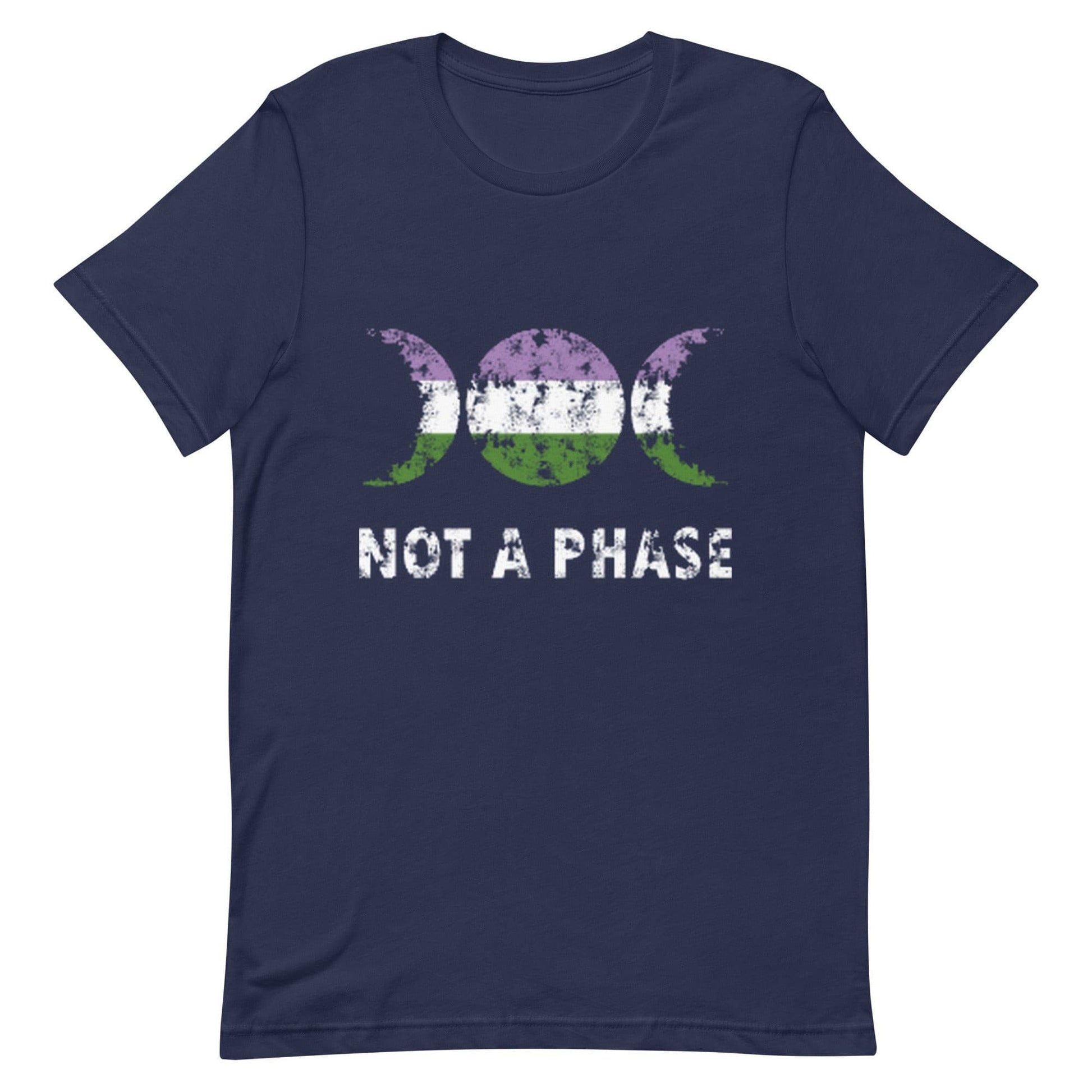 Genderqueer Pride Shirt - Not A Phase Navy unisex-staple-t-shirt-navy-front-63fa7d5b0a43e