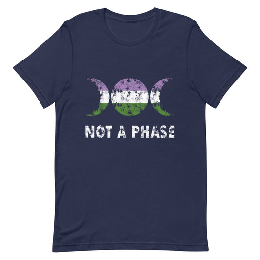 Genderqueer Pride Shirt - Not A Phase Navy unisex-staple-t-shirt-navy-front-63fa7d5b0a43e