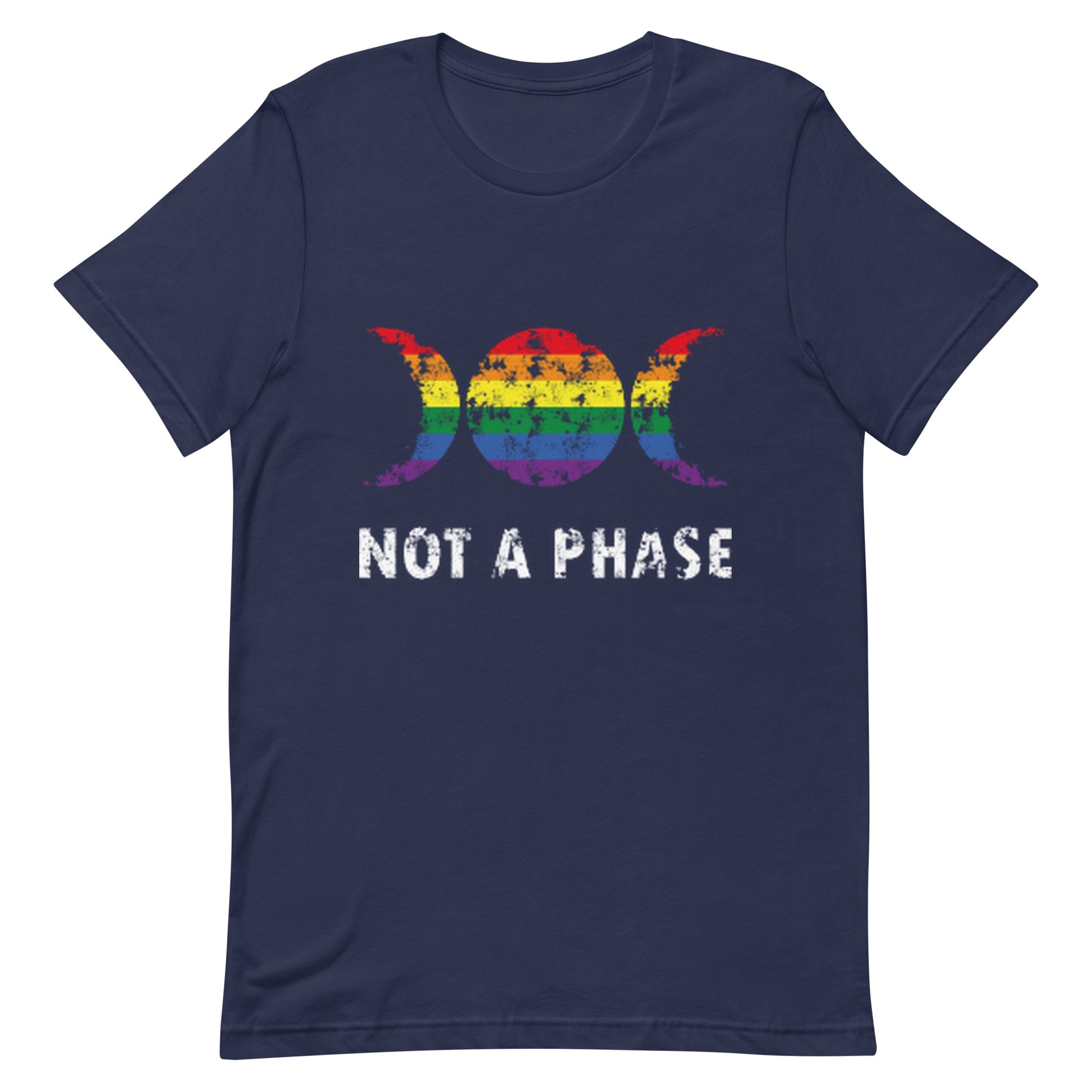 LGBTQ Pride T-Shirt - Not A Phase Navy Pride unisex-staple-t-shirt-navy-front-63fa7dee02338