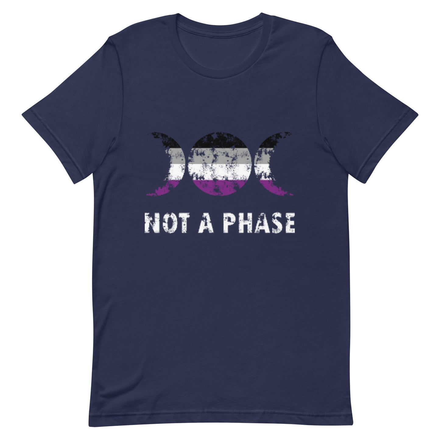 Asexual Ace Pride Shirt Not A Phase Navy Asexual unisex-staple-t-shirt-navy-front-63fa807ed4ea3